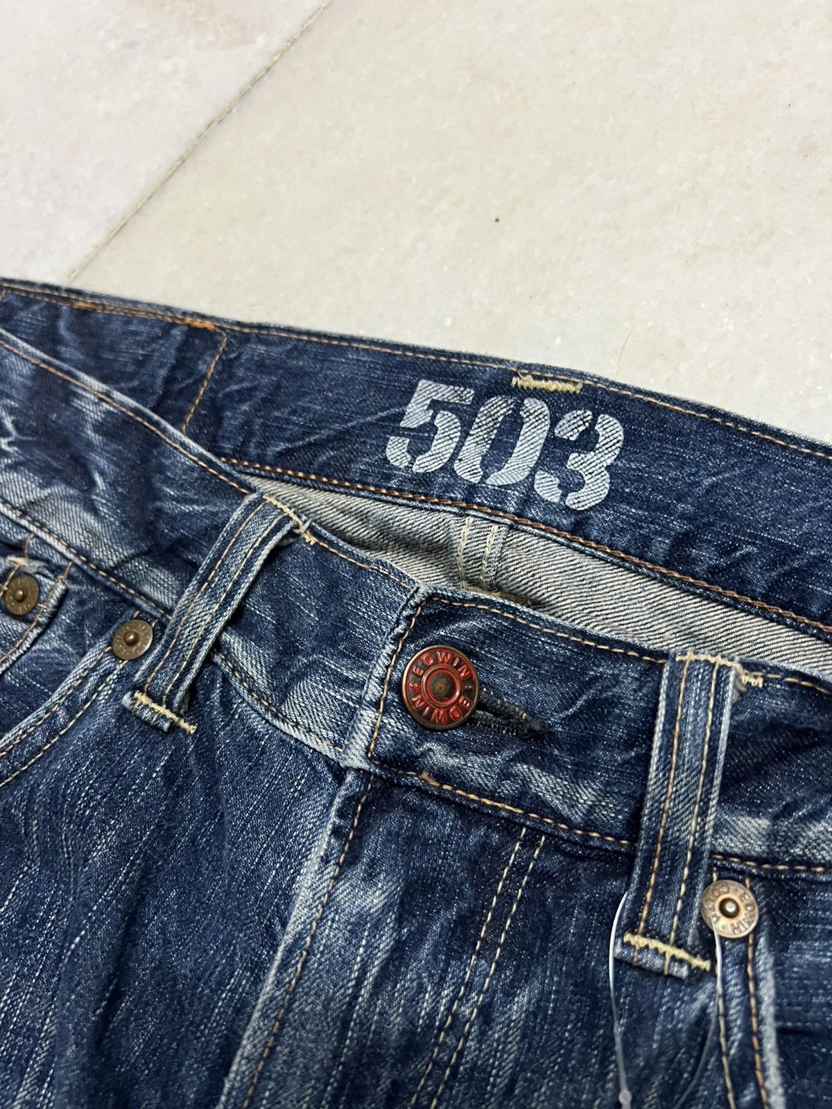 Edwin 💥Flare💥Vintage Edwin 503 Clawmark Mudwash Jean Size US 34 / EU 50 - 8 Thumbnail