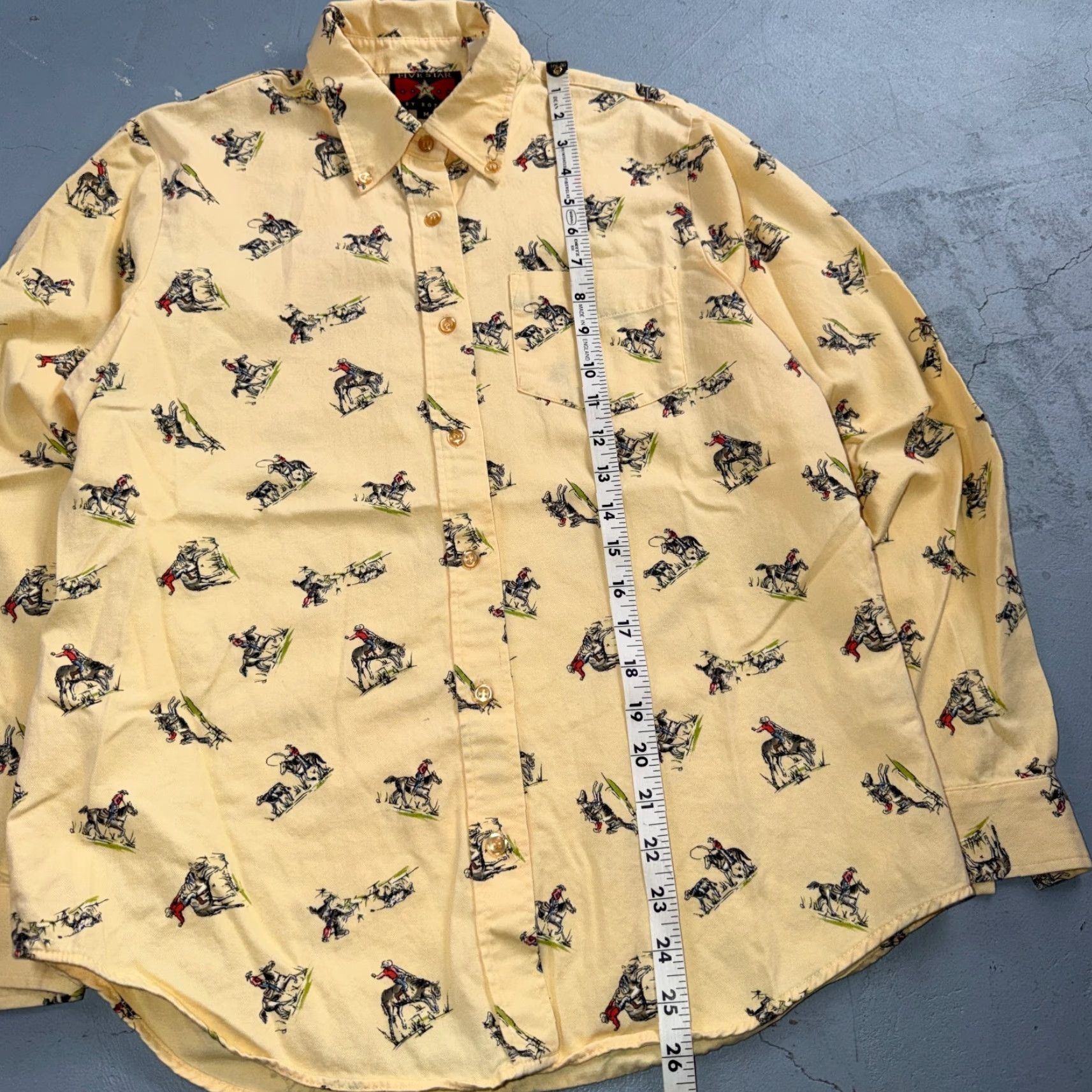 Roper VINTAGE Five Star by Roper Western Button Down Shirt M Horses AOP Shirt Size M / US 6-8 / IT 42-44 - 3 Thumbnail