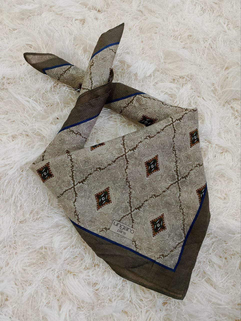 Vintage Emanuel UNGARO PARIS Handkerchief Bandana Scarf