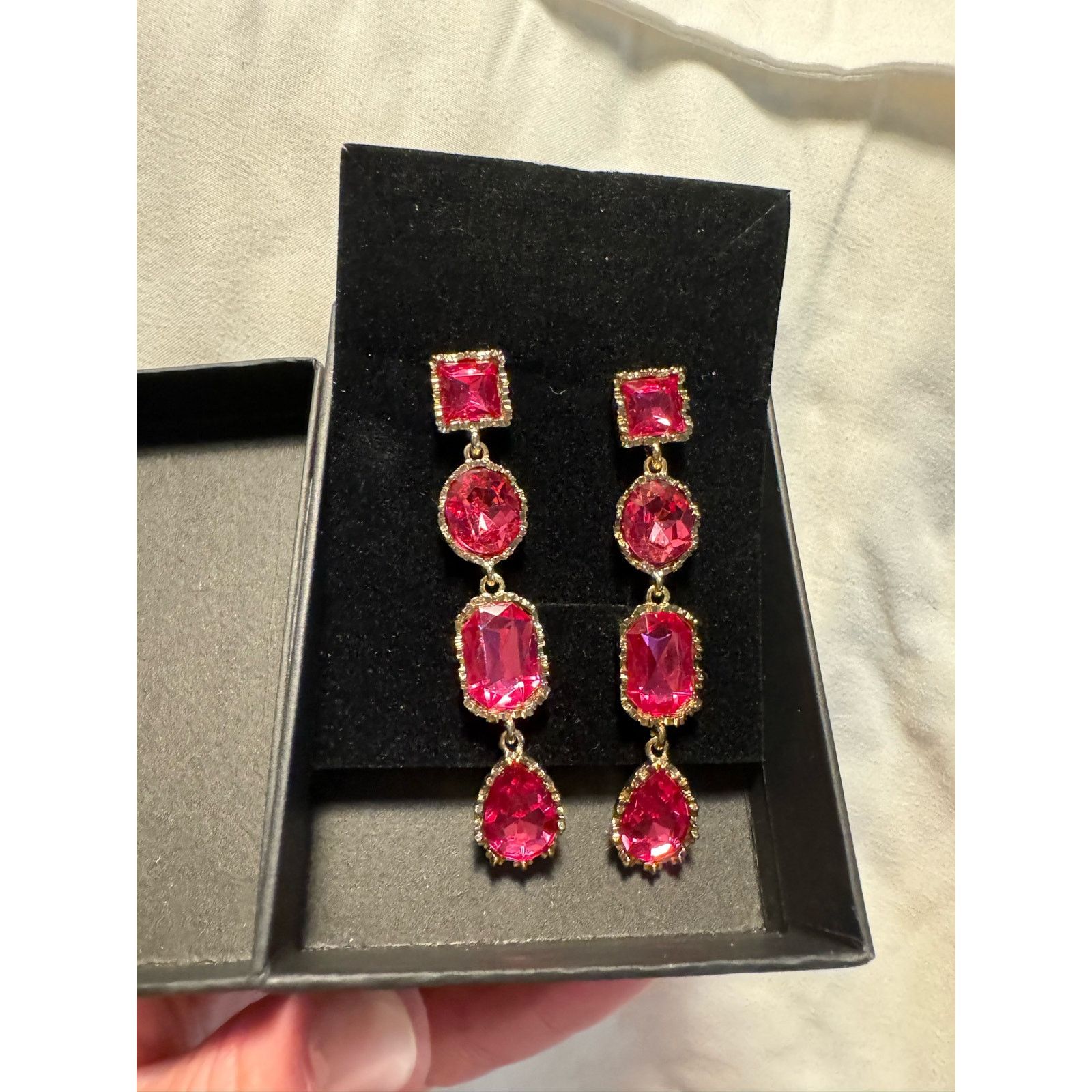 Other Red Gemstone Lightweight Earrings Size ONE SIZE - 1 Thumbnail