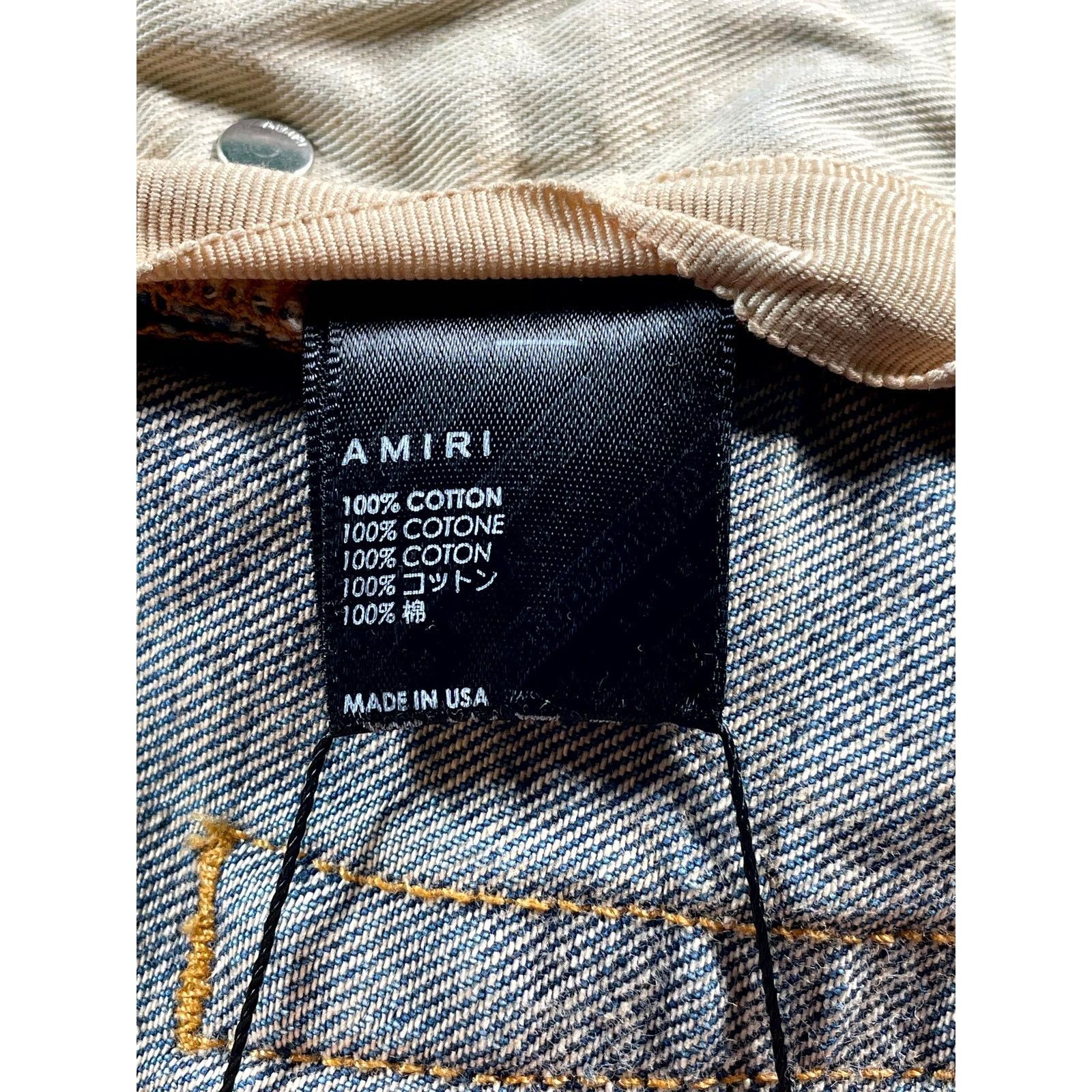 Amiri Amiri Vintage Indigo Hockey Logo Light Wash & Grey Jeans Size US 32 / EU 48 - 6 Thumbnail