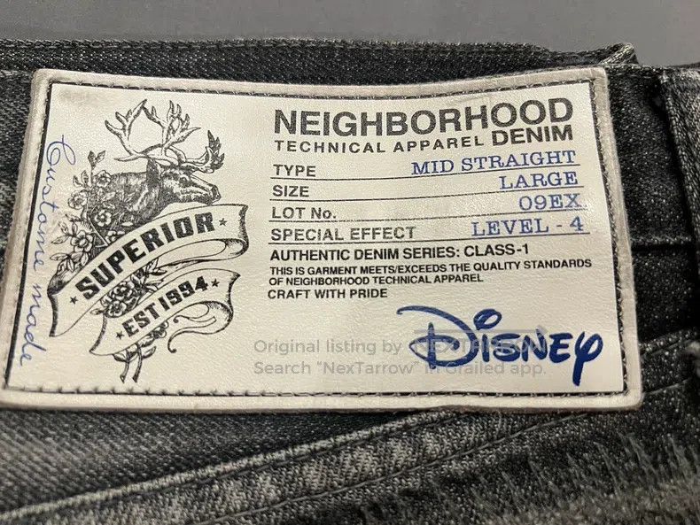 Neighborhood Neighborhood size L Disney denim jeans, ox king, black, si Size US 27 - 8 Thumbnail