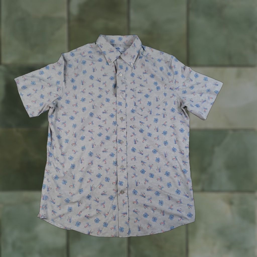 Southern Tide Southern Tide Shirt Mens Medium Gray Fly Fishing Print Stretch Button Up Casual Size US M / EU 48-50 / 2 - 1 Thumbnail