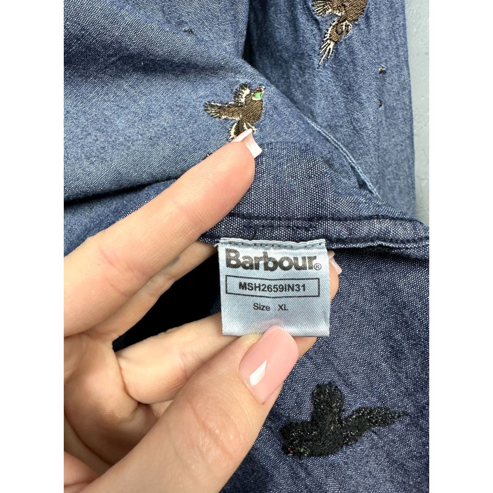 Barbour Barbour Shirt Denim Long Sleeve Mens XL Blue Cotton Button-Up Size US XL / EU 56 / 4 - 4 Thumbnail