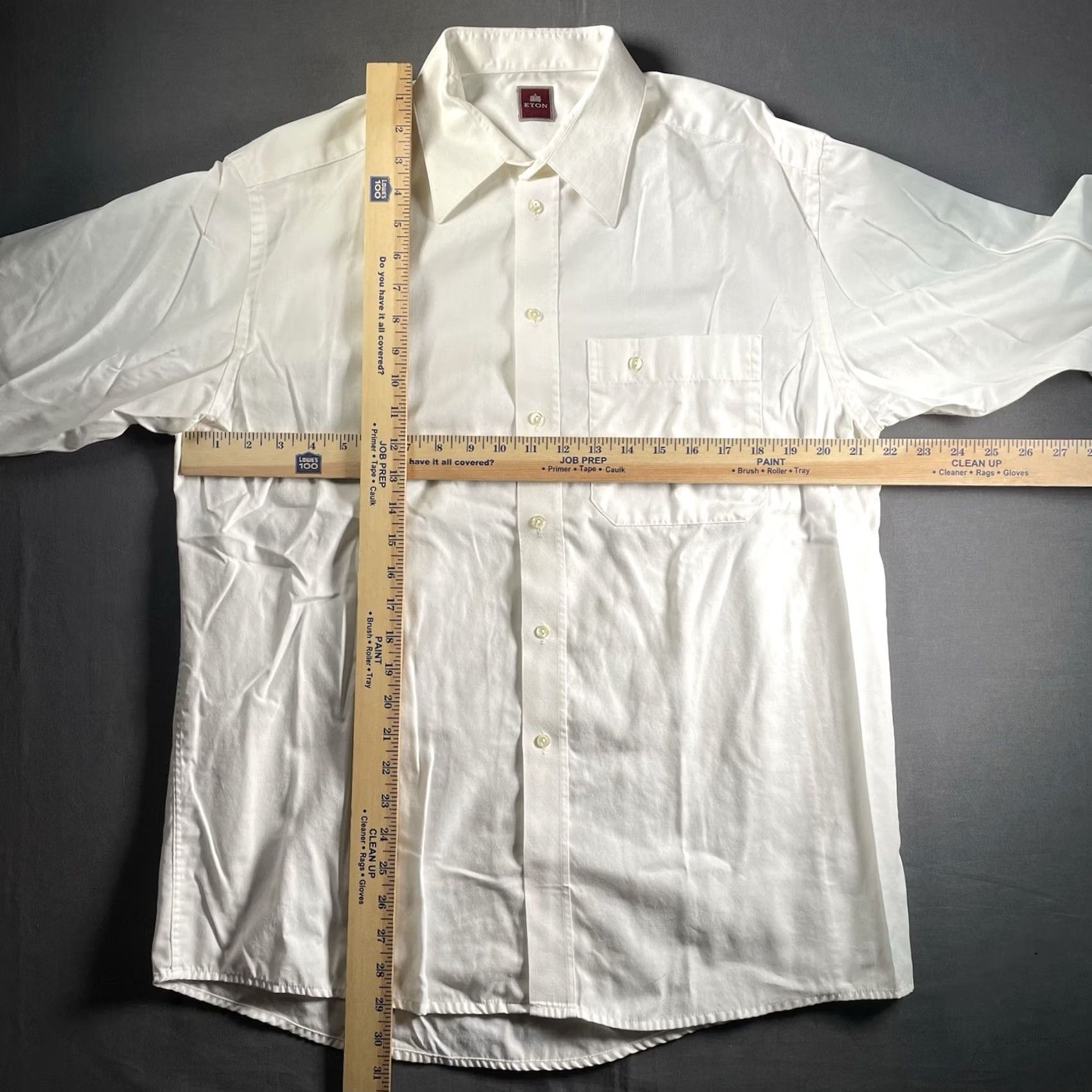 Eton Etón Shirt Dress Shirt Mens Large White Cotton Button Collared Long Sleeve Size 42R - 3 Thumbnail