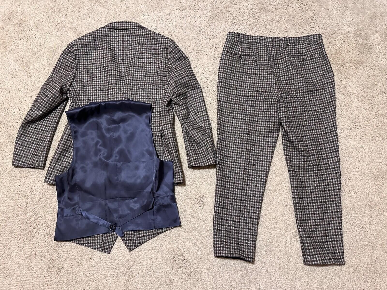 Suitsupply Suit SUITSUPPLY Havana Patch FL Slim / Soho SuitHoundstooth Size 52R - 12 Thumbnail