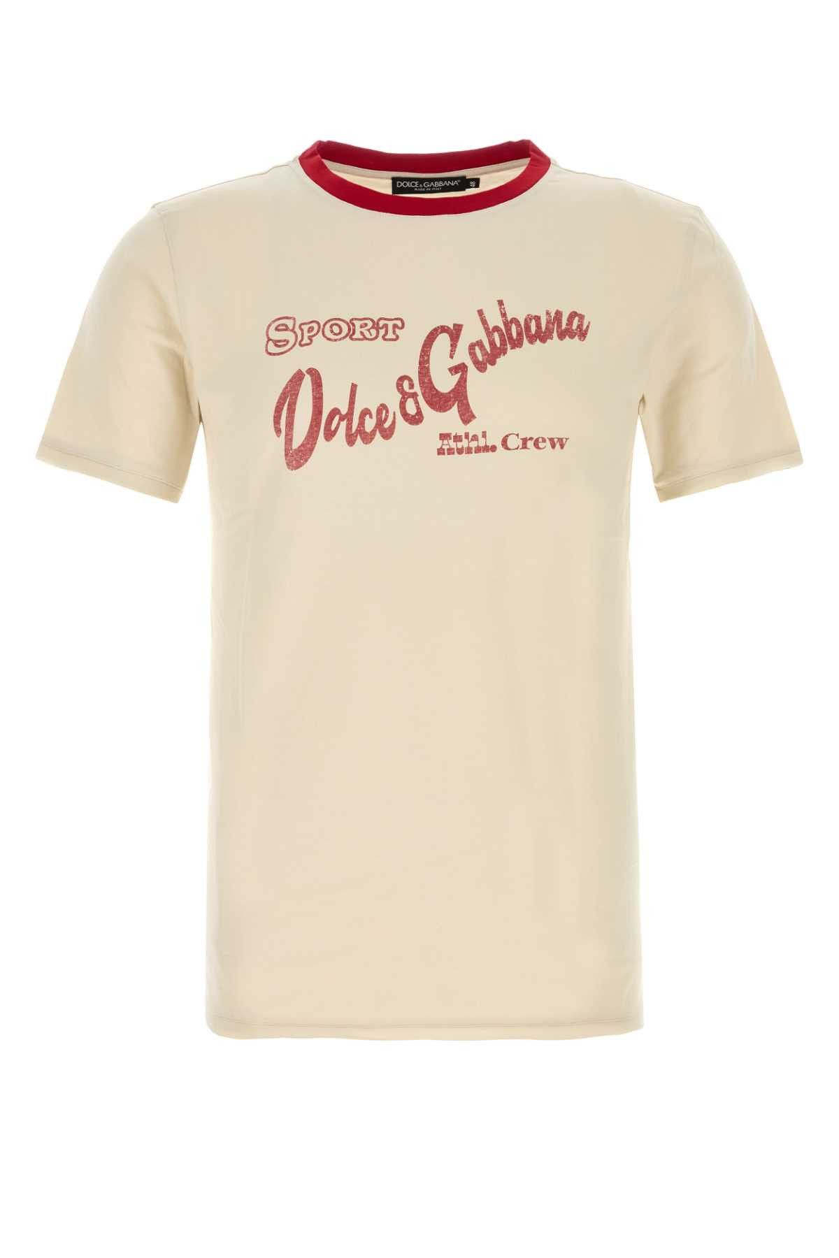 Dolce & Gabbana Ivory Cotton T-Shirt Size US XL / EU 56 / 4 - 1 Thumbnail