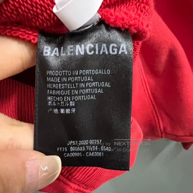 Balenciaga Balenciaga Red Back Printed Big Logo Hoodie Size US S / EU 44-46 / 1 - 3 Thumbnail