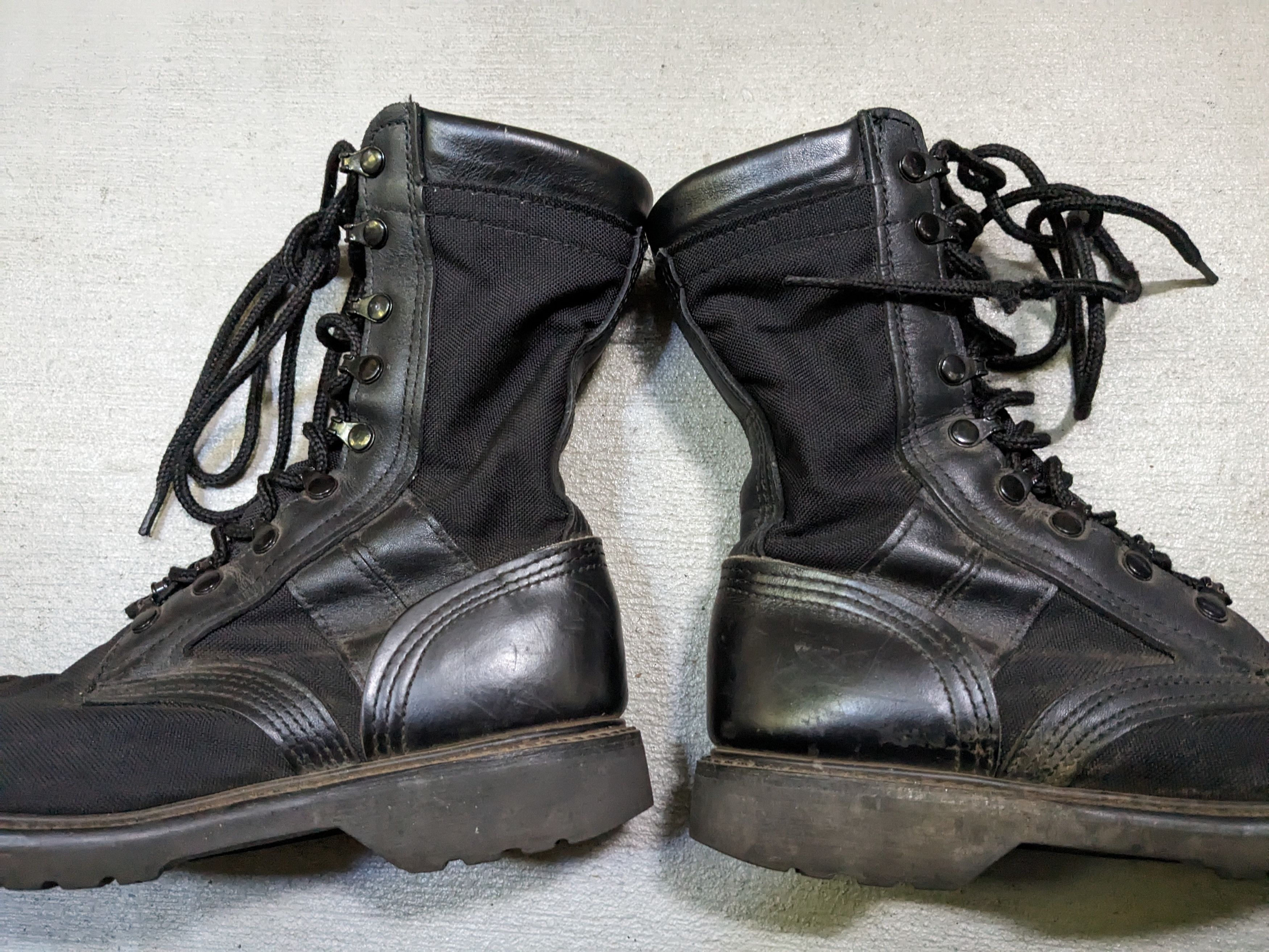 Vintage Combat Boots Size 8.5 Black Leather Biker Y2K