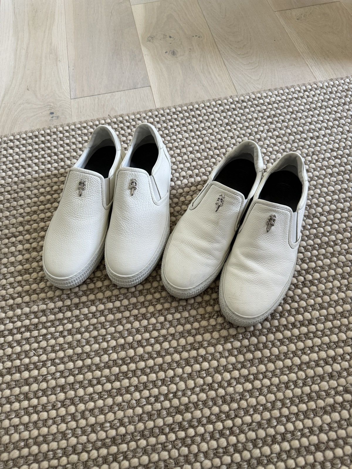 image of Chrome Hearts Dagger Slip On Shoes in White, Men's (Size 7)