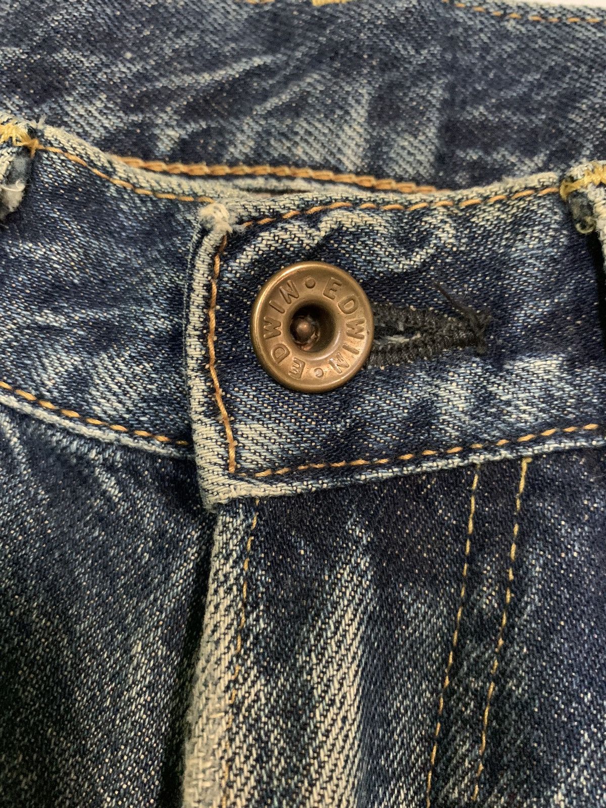 Kapital VTG EDWIN 505 SELVEDGE BAGGY FADED&RUSTY DISTRESSED DENIM Size US 27 - 13 Thumbnail