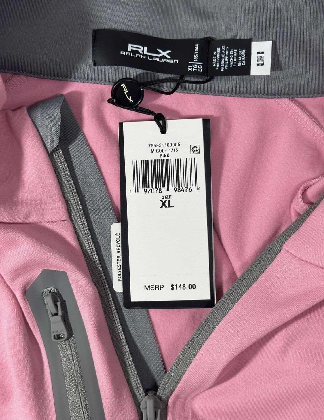 RLX Ralph Lauren RLX Ralph Lauren Men's Pink and Grey Golf Jacket Size US M / EU 48-50 / 2 - 5 Thumbnail