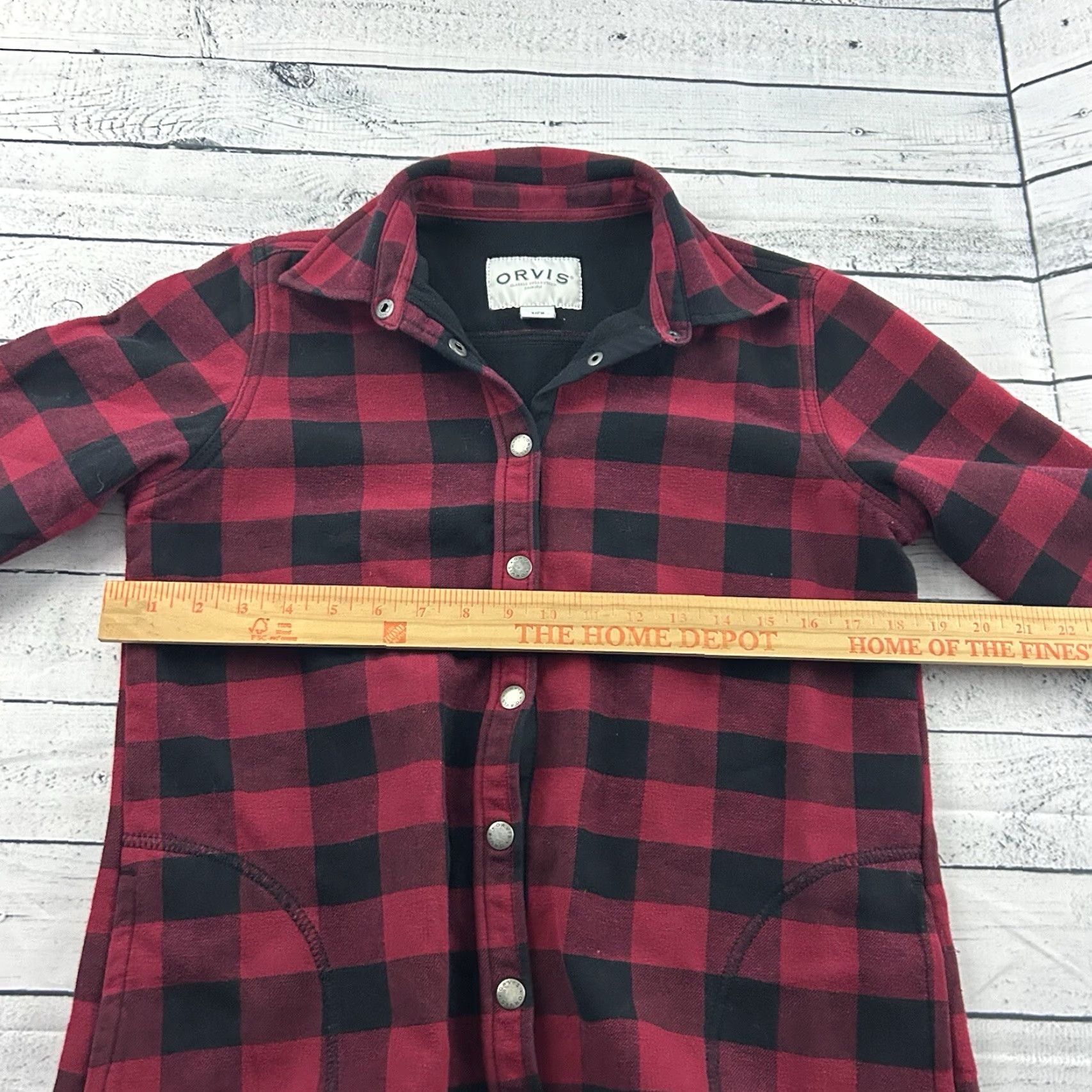 Orvis Orvis Buffalo Plaid Fleece Lined Snap Button Shirt Jacket Women's Small Red Size S / US 4 / IT 40 - 4 Thumbnail