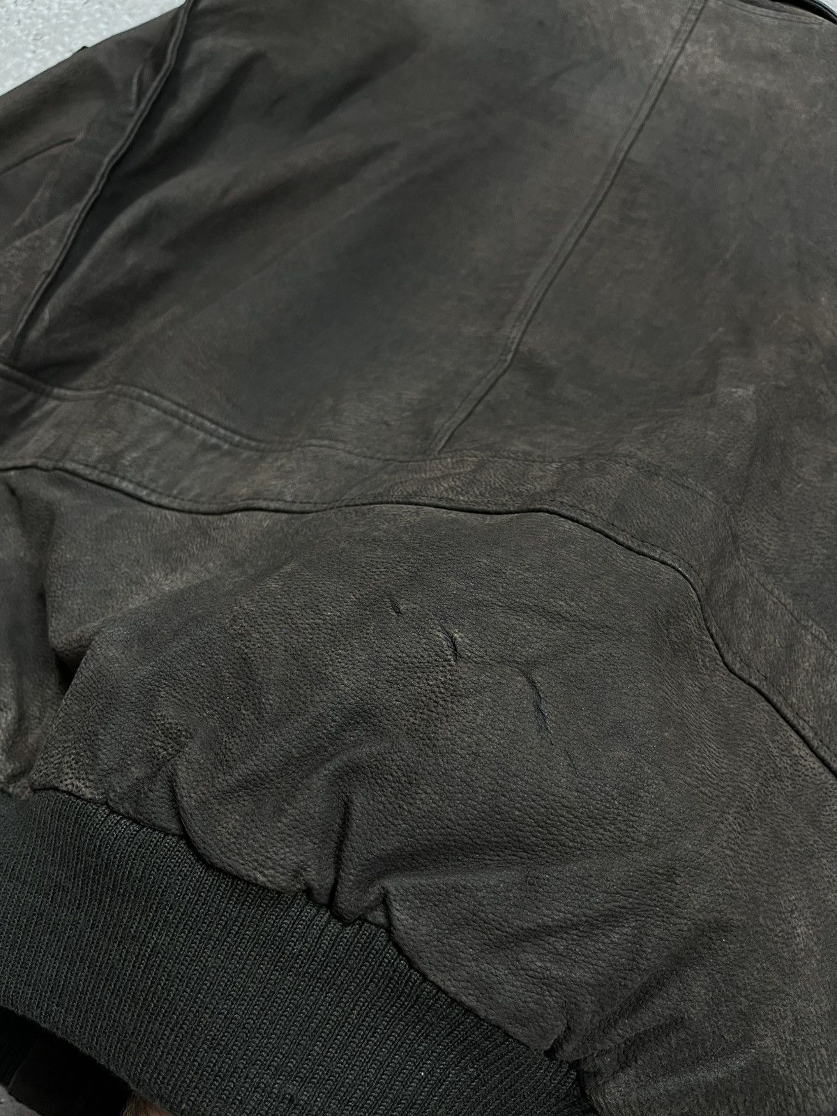 Japanese Brand × Leather × Vintage Vintage Distressed Aviator Bomber Jacket Brown Leather Look Size US XL / EU 56 / 4 - 18 Thumbnail