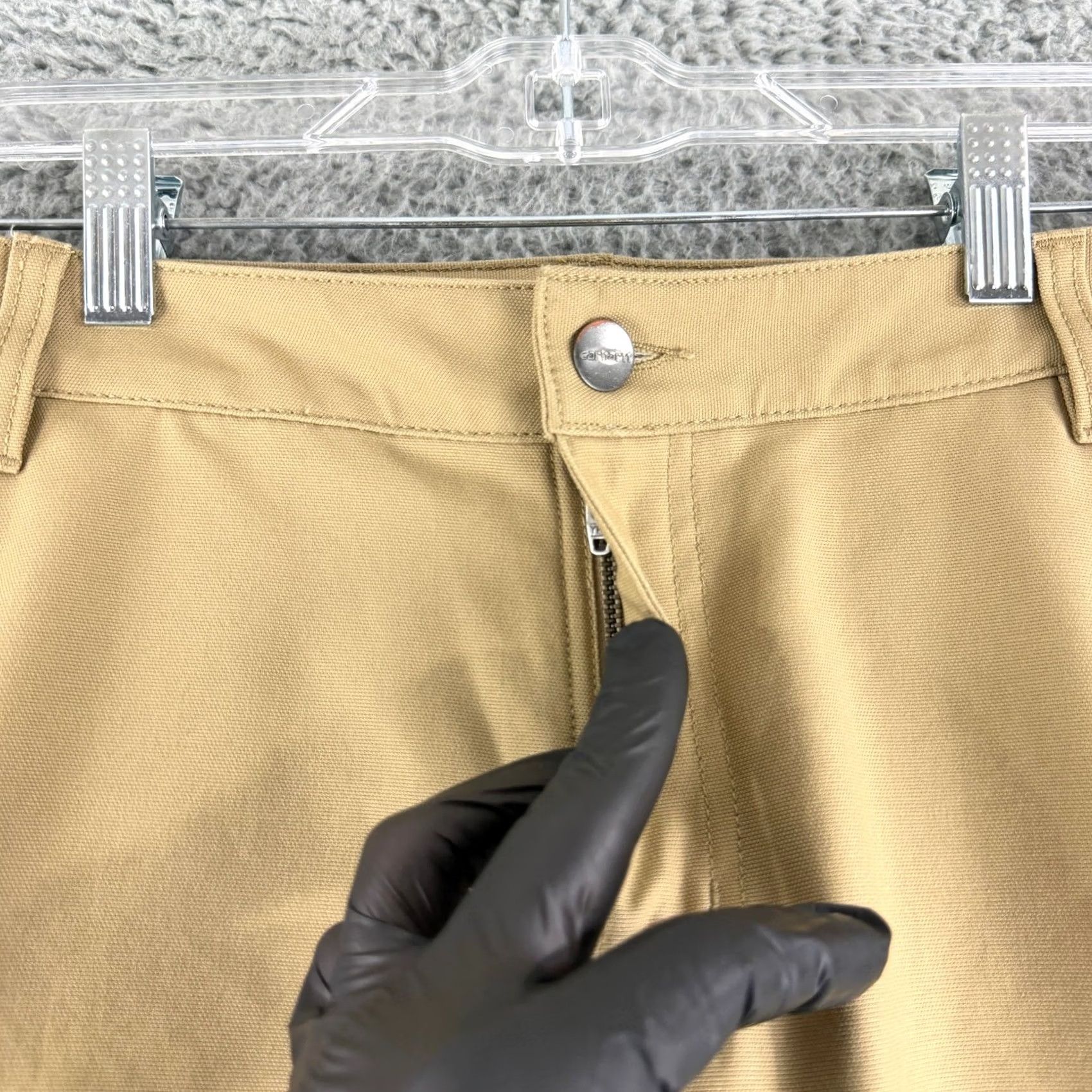 Carhartt Carhartt Original Fit Canvas Work Pants Womens 14W Short Tan Stretch Straight Leg Size 36" / US 14 / IT 50 - 4 Thumbnail