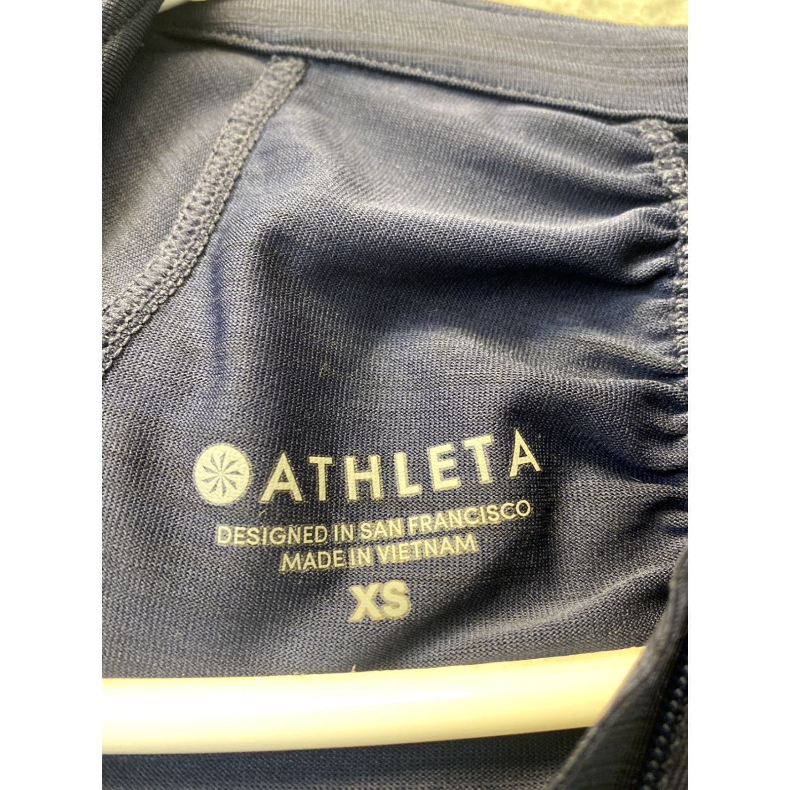 Athleta Athleta Shirt Women XS Navy Jet Stripe Track Pullover Activewear Size XS / US 0-2 / IT 36-38 - 3 Thumbnail