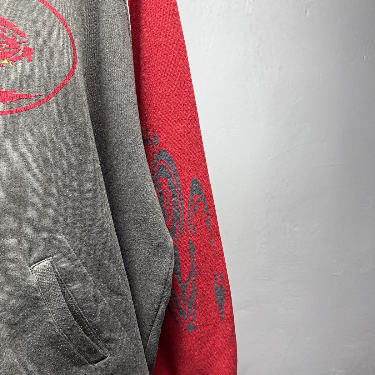 Vintage Y2K Thrashed Faded Dragon Flame Hoodie JNCO Skater Grunge Size US XL / EU 56 / 4 - 5 Thumbnail