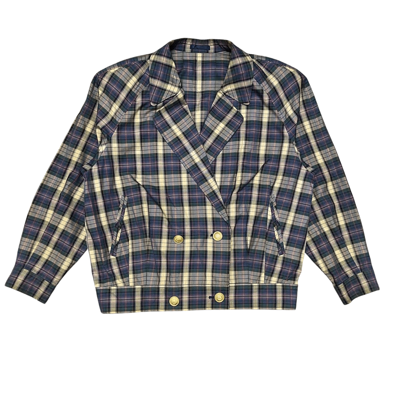 Burberry Vintage 90's Burberry Checkered Gold Button Jacket Size US M / EU 48-50 / 2 - 1 Thumbnail
