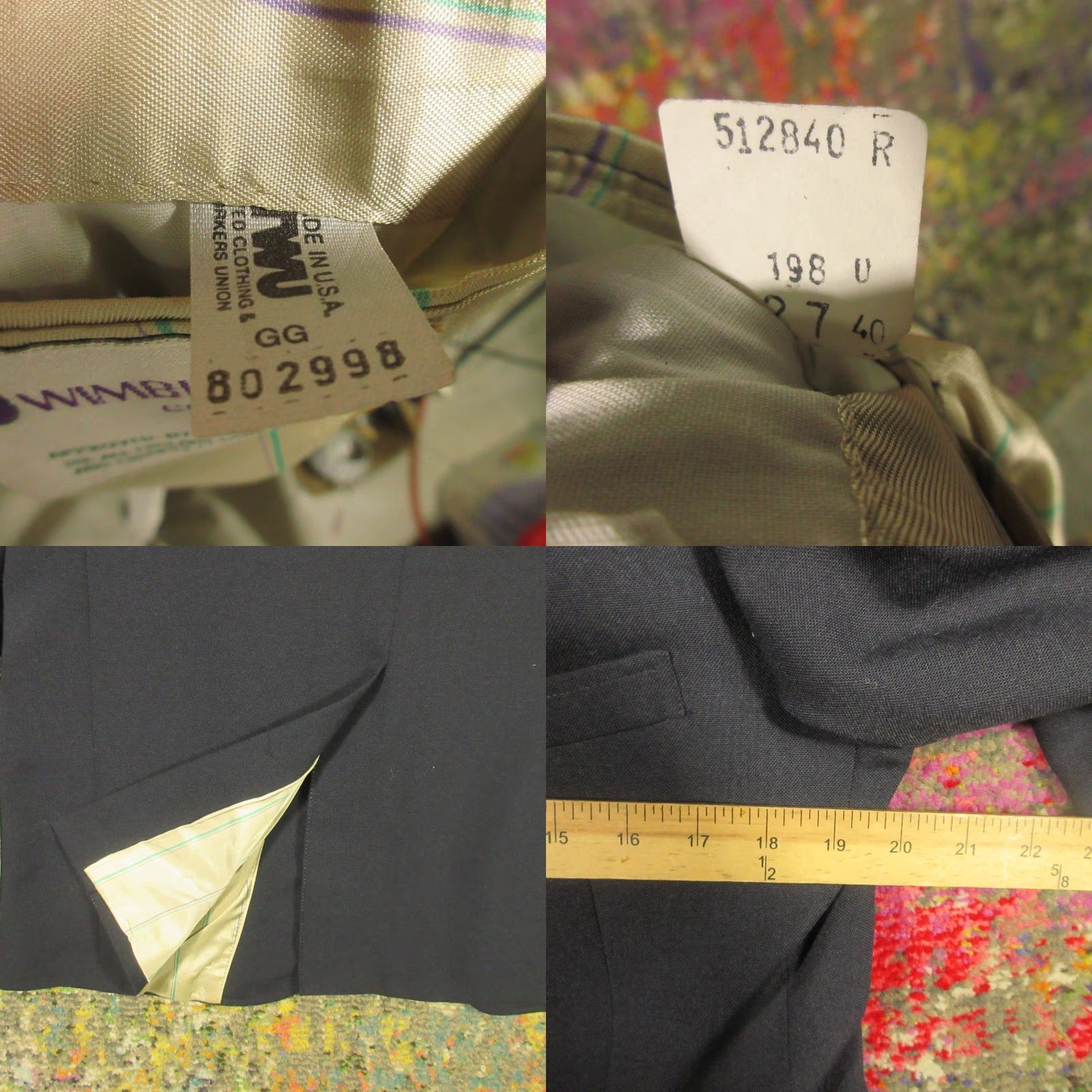 Doublet VINTAGE Racquet Club Blazer 40R Blue Wool Tweed Double-Breasted Brass Button Wimbledon Blazer Men Regular Chest 40 Notch Lapel Solid Wool Size 40R - 8 Thumbnail