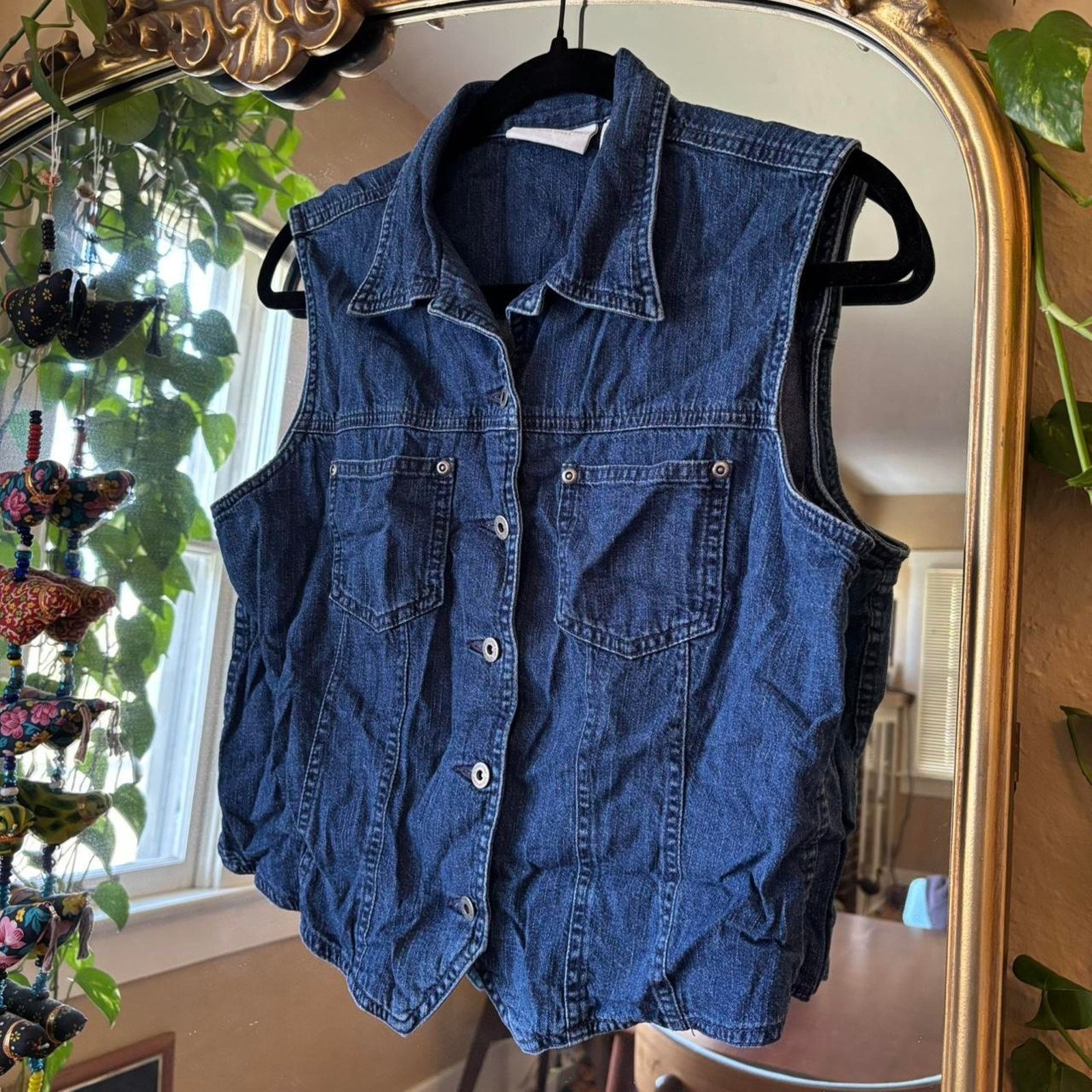 Liz Claiborne Vintage Liz Claiborne Jean Button Vest Top Large Cotton Y2K Size L / US 10 / IT 46 - 3 Thumbnail