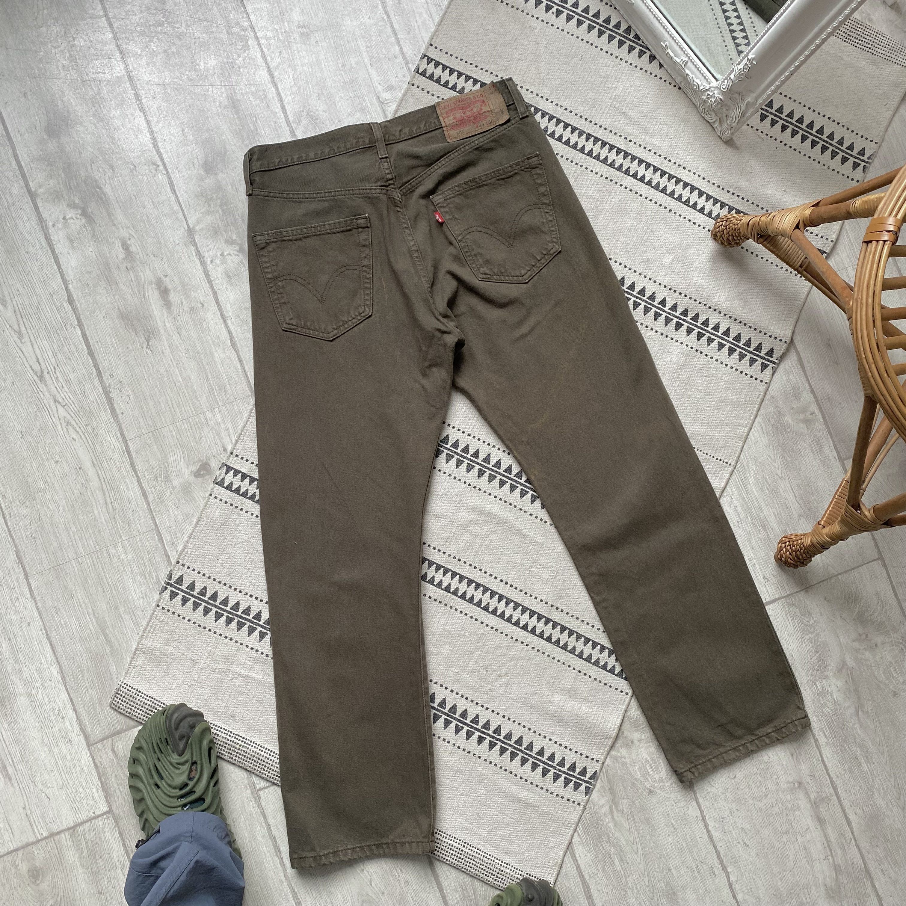 Levi's Vintage Clothing 👖 Vintage 00s Faded Levis jeans 501 khaki Y2K denim pants Size US 30 / EU 46 - 6 Thumbnail