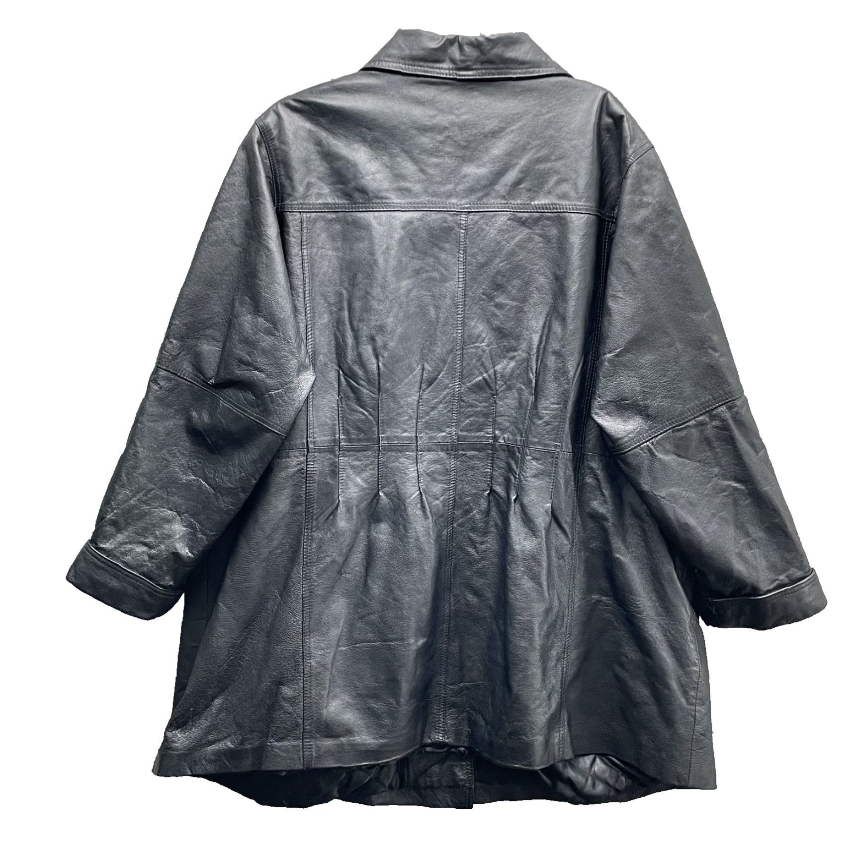 Vintage VINTAGE Venezia Vitale Leather Jacket Women's 3XL 90's Corpcore Business Grunge Coat Jacket Size XXL / US 16-18 / IT 52-54 - 3 Thumbnail
