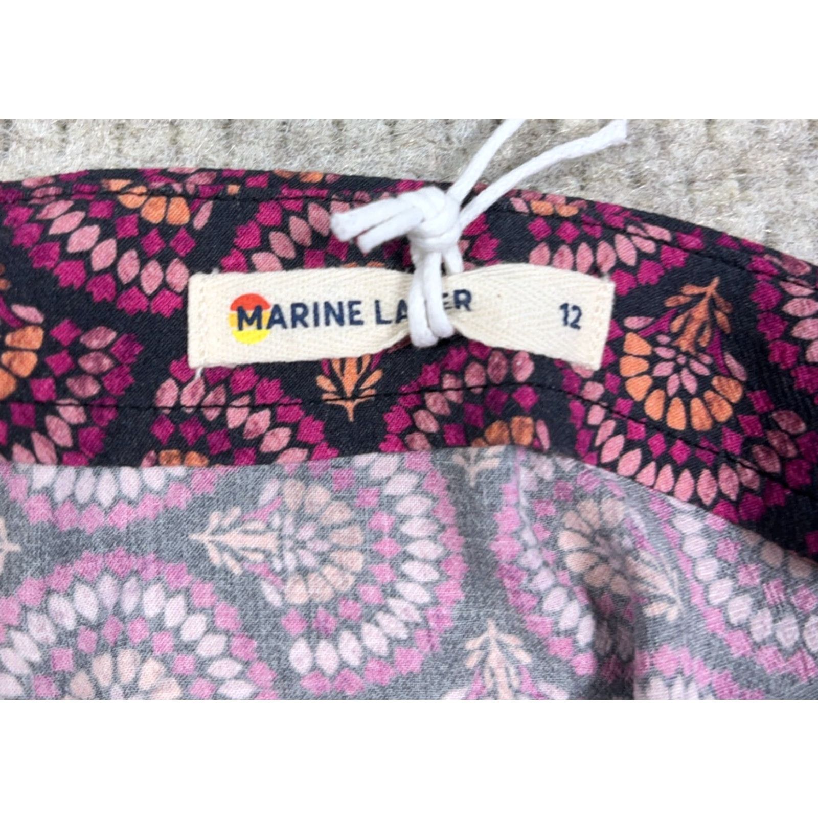 Marine Layer Marine Layer Ryan Skirt Women 12 Purple Fan Print Boho Geometric Midi Slip Size 34" / US 12 / IT 48 - 3 Thumbnail