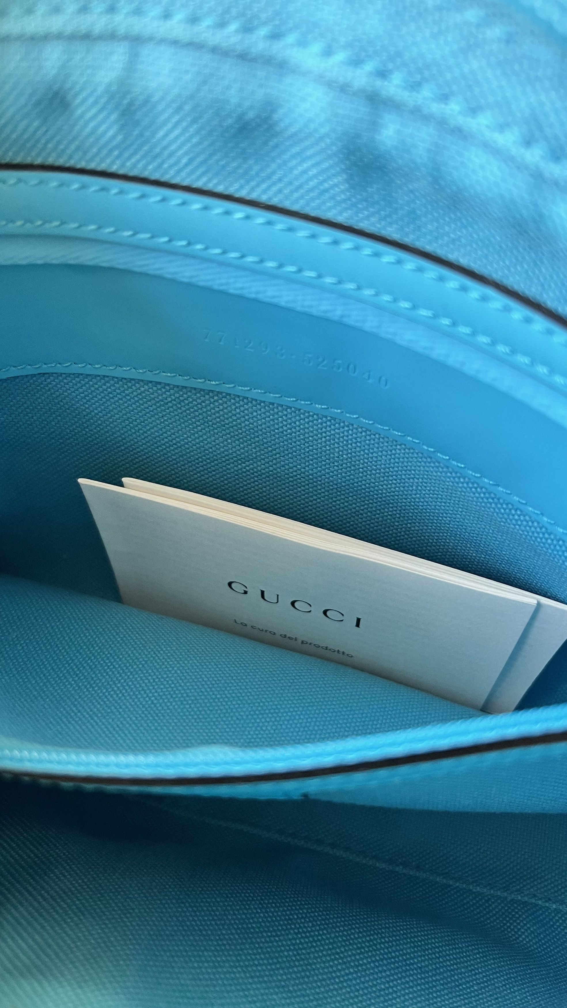 Gucci Gucci Front Zip GG Rubber Effect Bag – Light Blue Size ONE SIZE - 14 Thumbnail