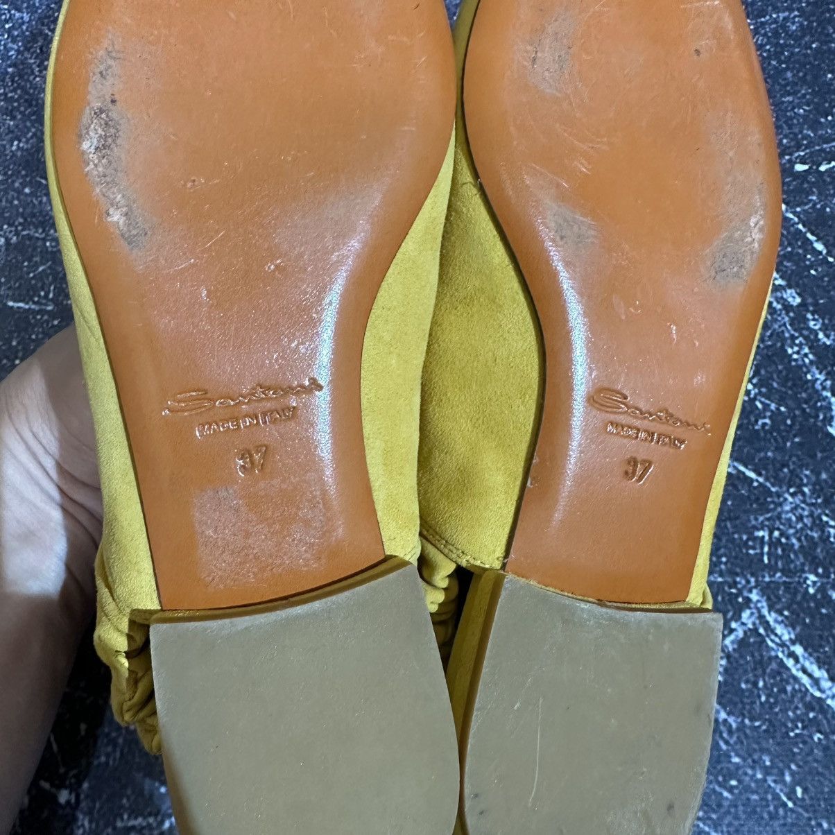 Santoni SANTONI - Women’s Yellow Ballet Suede Flats Size 37 Size US 7 / IT 37 - 10 Thumbnail