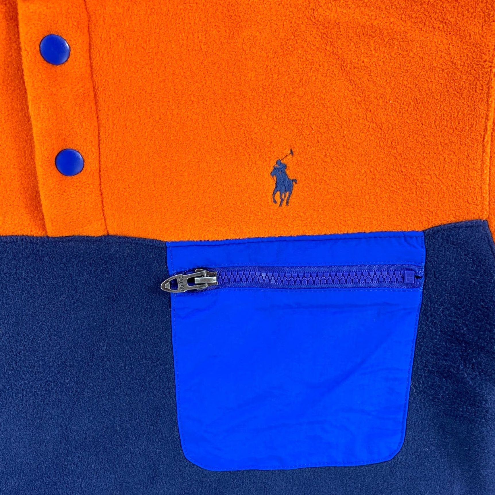 Polo Ralph Lauren Polo Ralph Lauren Shirt Mens S NEW Fleece Jacket 1/4 Snap Pullover Orange/Navy Colorblock 148 Size US S / EU 44-46 / 1 - 4 Thumbnail