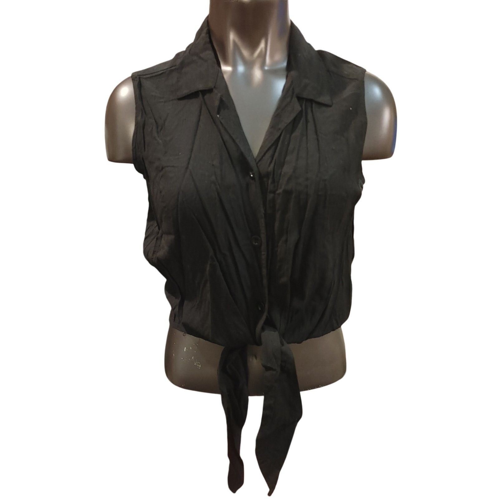 Other Women's LG Black Sleeveless Wrap Front/Button Blouse Size L / US 10 / IT 46 - 1 Thumbnail
