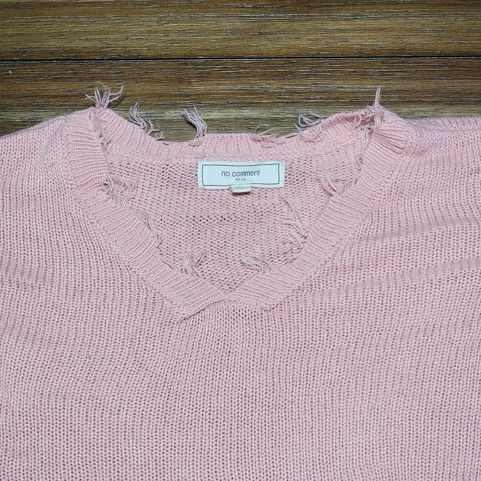 Other No Comment LS Pink Knit Crop Sweater w/ Raw Hem -Size Medium Size M / US 6-8 / IT 42-44 - 2 Thumbnail