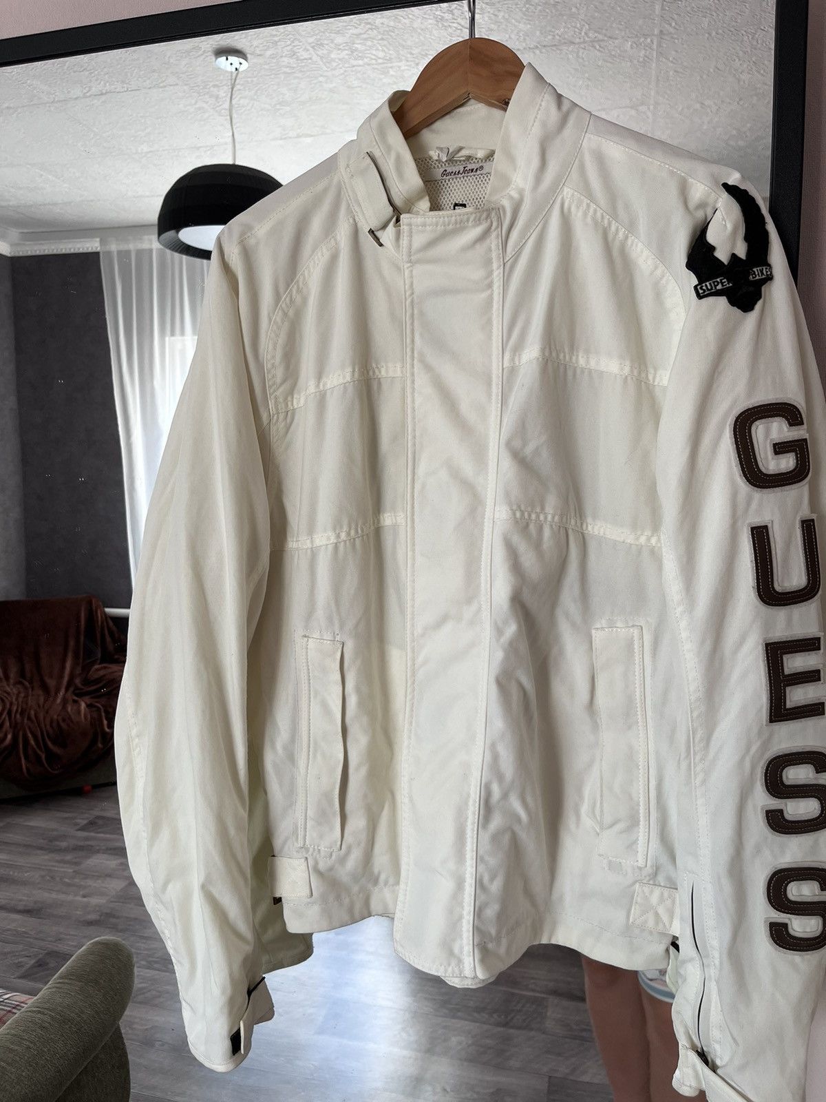 Guess Vintage Guess Super Bikes Big Logo Biker Jacket Size US L / EU 52-54 / 3 - 3 Thumbnail