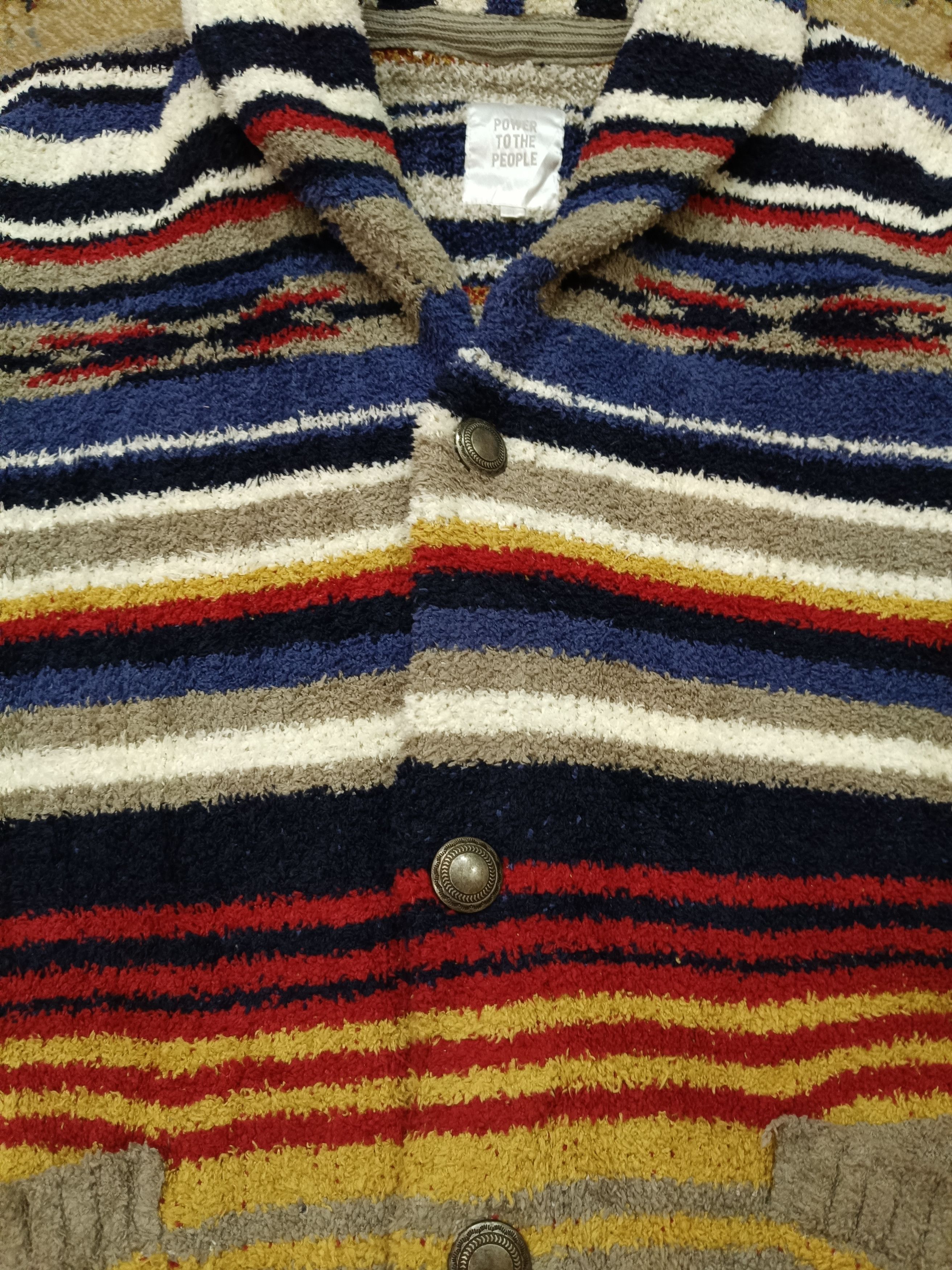 Japanese Brand Power To The People Colourful Stripes Knitwear Size US XL / EU 56 / 4 - 2 Thumbnail