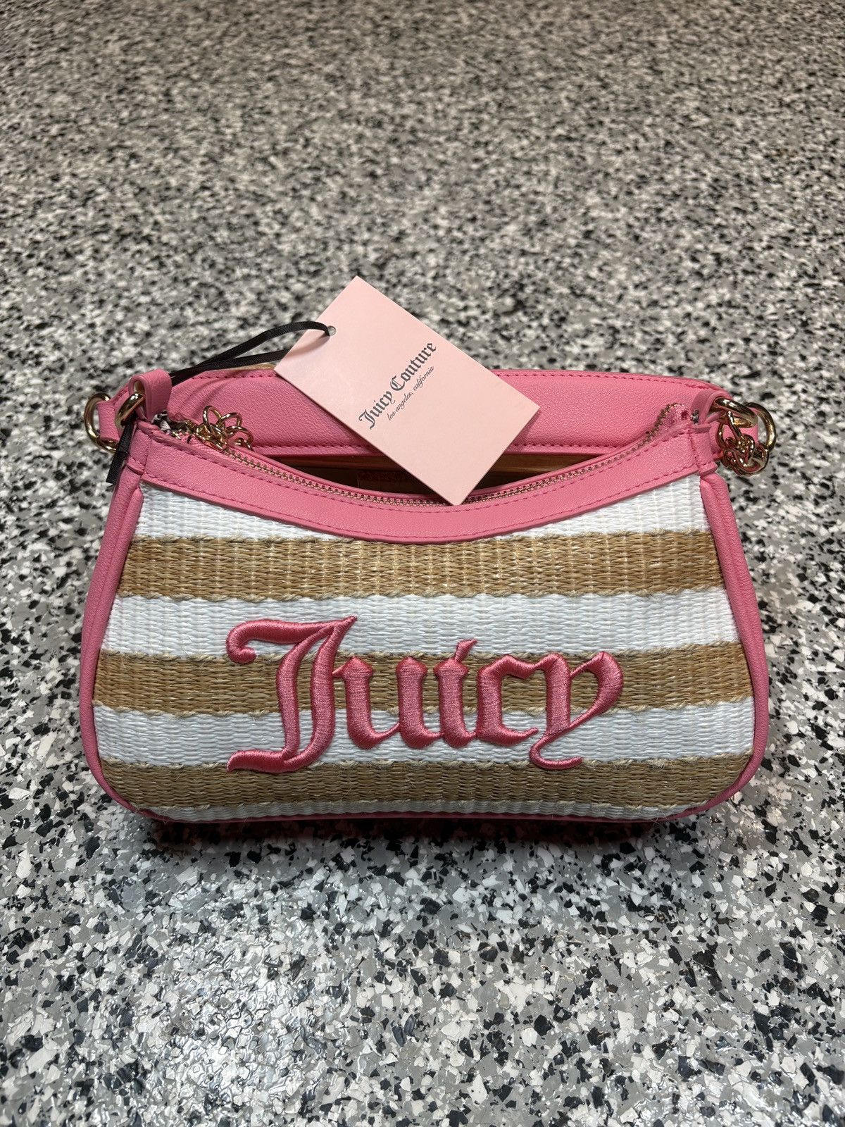 Juicy Couture Vintage Y2K Juicy Couture Gelato Pink Striped Shoulder Bag Size ONE SIZE - 1 Thumbnail