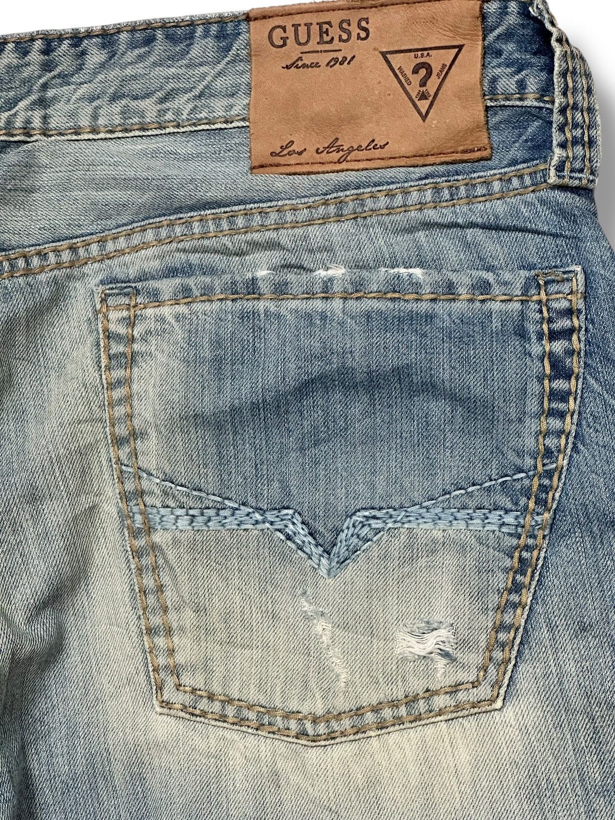 Guess Guess Vintage Distressed Ripped Straight Leg Jean With Faded Size US 36 / EU 52 - 8 Thumbnail