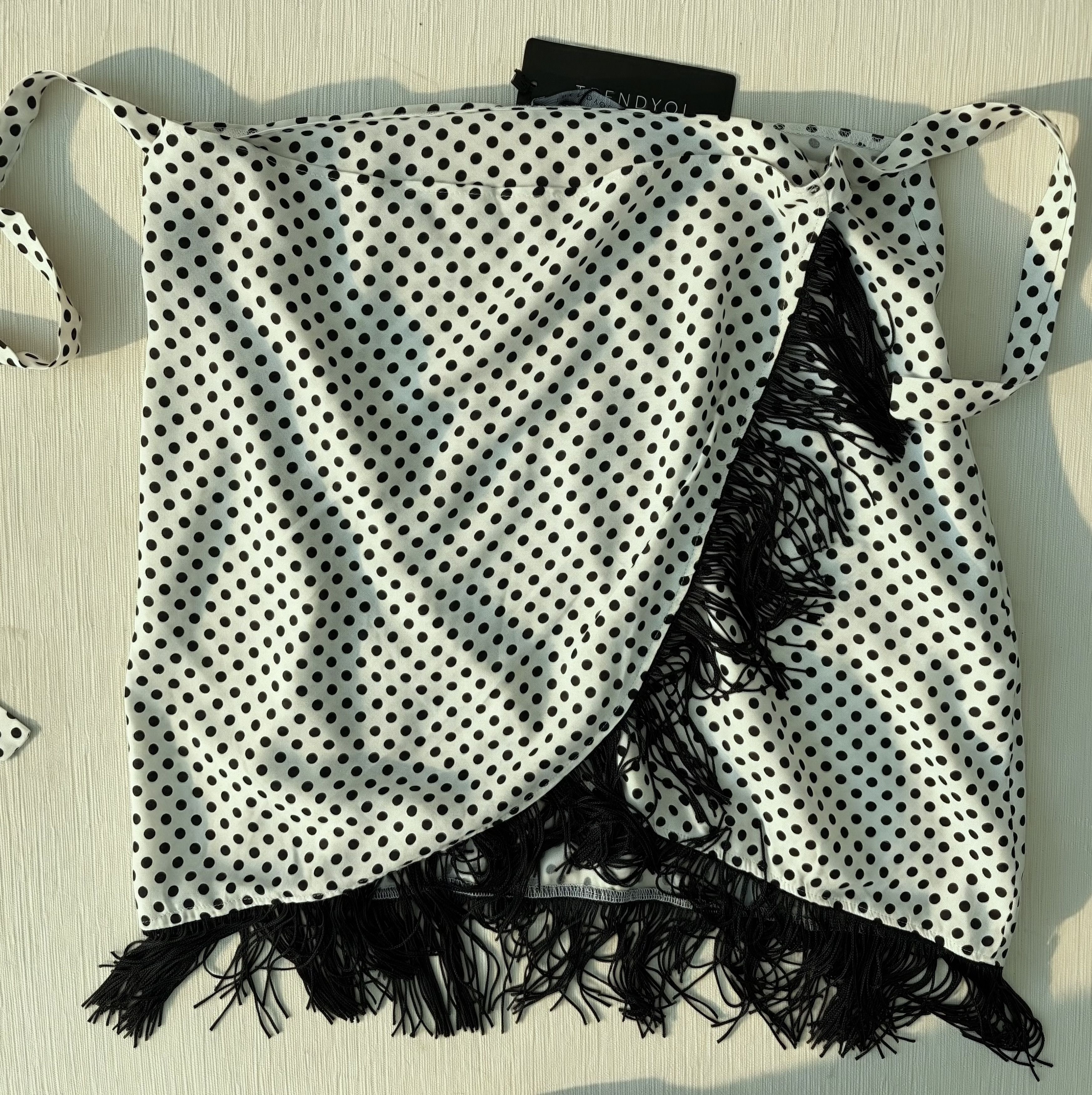 Other Polka Dot Fringe Wrap Skirt Asymmetrical Size M NWT Size 28" / US 6 / IT 42 - 3 Thumbnail