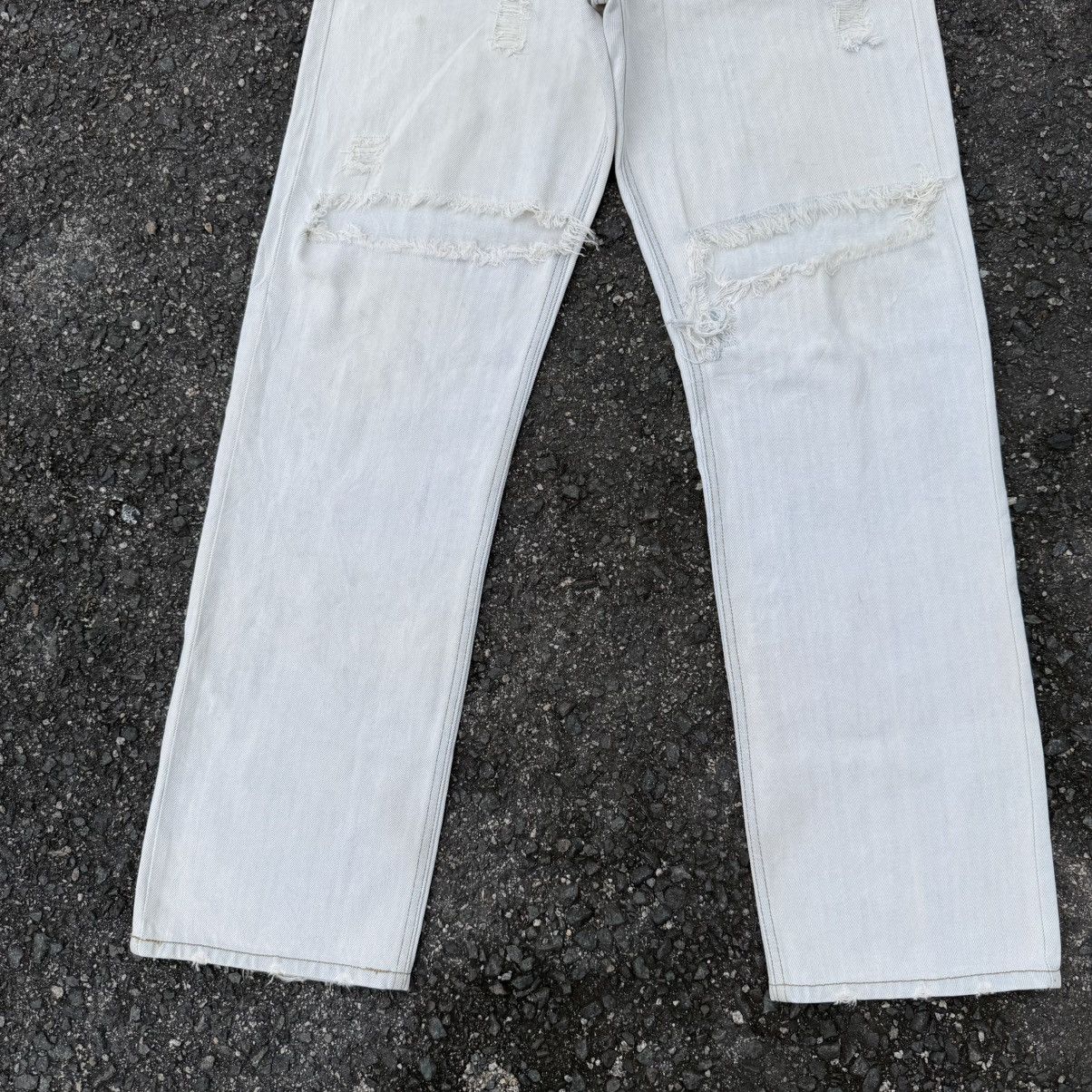 Japanese Brand VINTAGE POWER TO THE PEOPLE WHITE DENIM JEANS Size US 33 - 3 Thumbnail