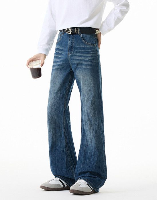 Japanese Brand American Retro Distressed Lightning-Print Flared Jeans Size US 32 / EU 48 - 2 Thumbnail