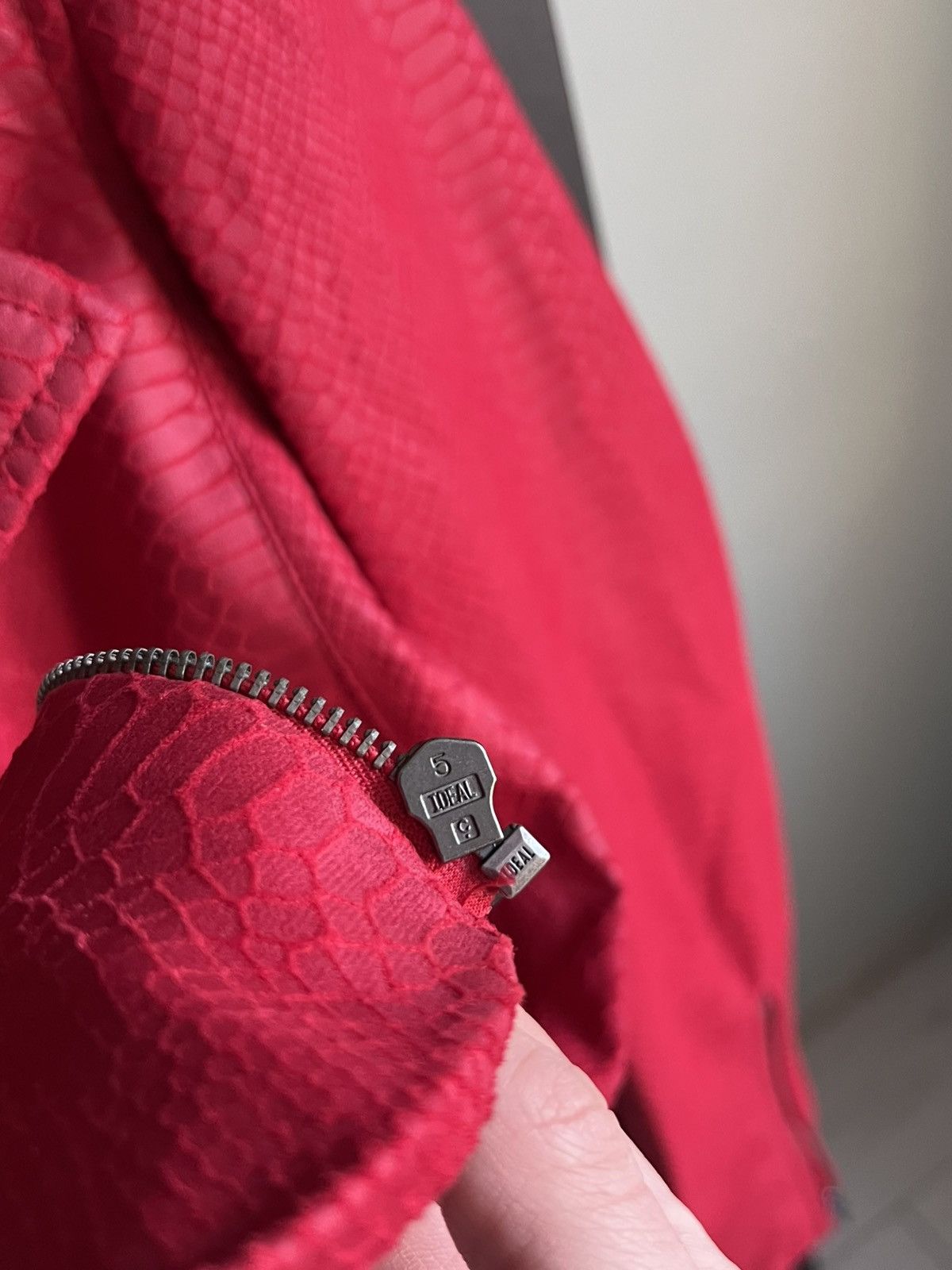 Armani Exchange Armani Exchange Faux Leather Avant Garde Red Jacket Size L / US 10 / IT 46 - 8 Thumbnail