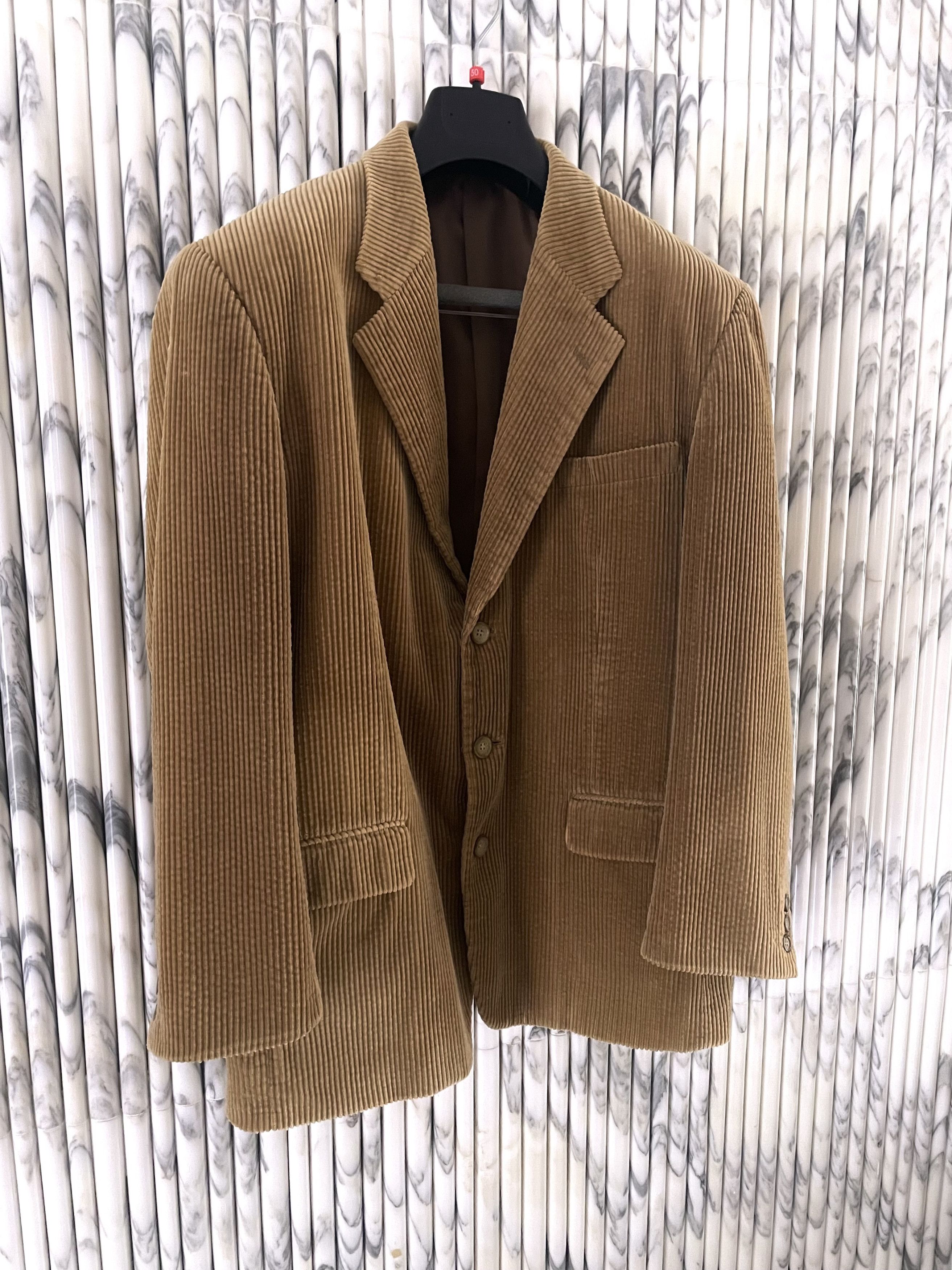 Vintage SLOUCHY BOXY BLAZER IN BEIGE CORDUROY Size 50R - 3 Thumbnail