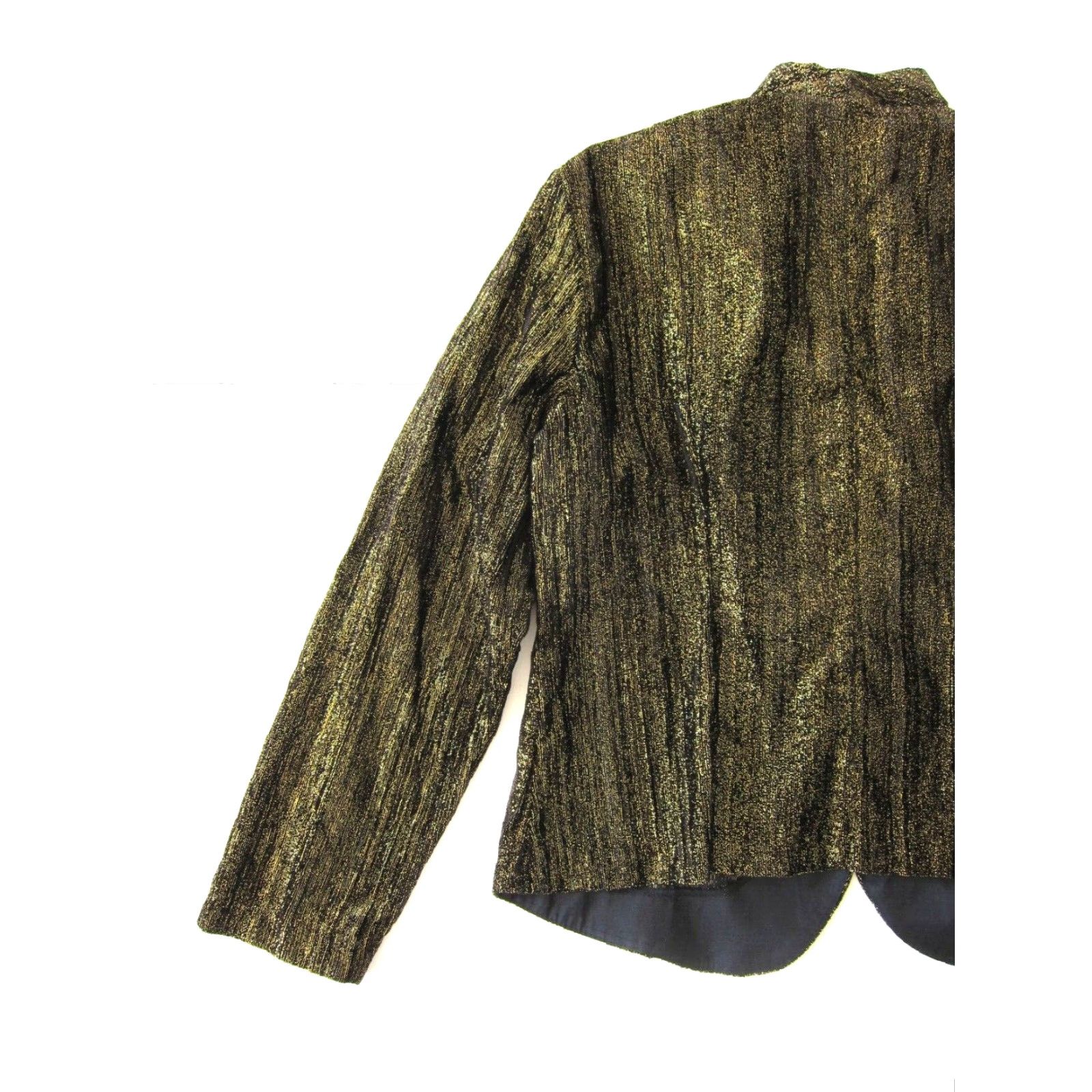 Vintage VINTAGE R&K Evening Blazer Women PL Gold Sparkle Button Up Bolero Jacket Sh Size L / US 10 / IT 46 - 6 Thumbnail