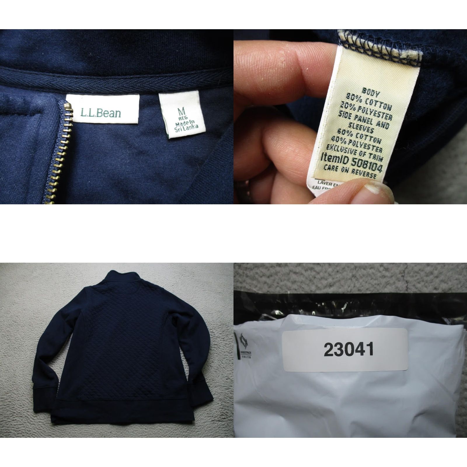 Vintage LL Bean Womens Medium Blue Quilted Knit Jacket Casual Layering Size M / US 6-8 / IT 42-44 - 8 Thumbnail