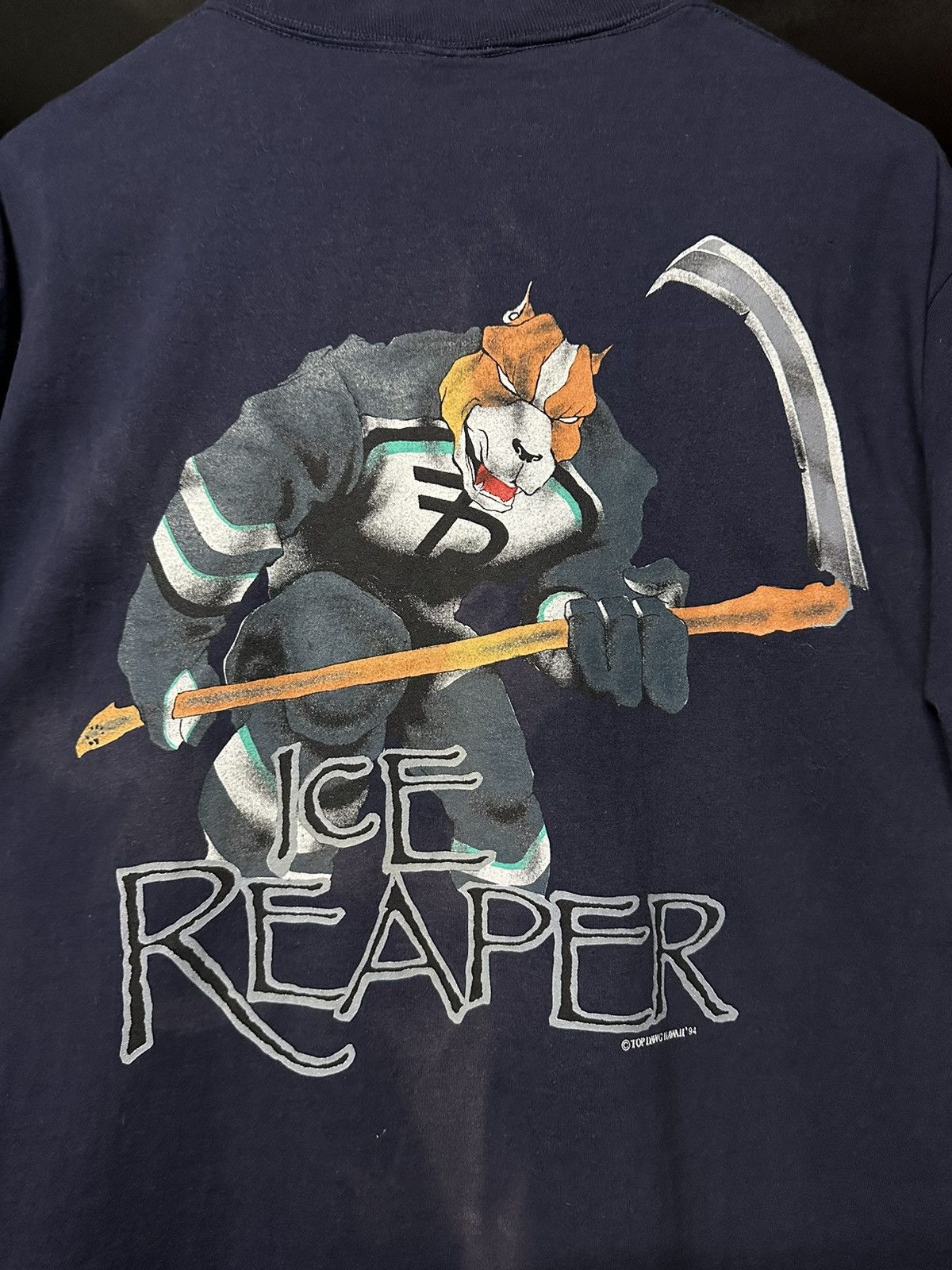 Top Dawg Entertainment × Vintage Vintage 90s Top Dawg Ice Reaper Sun Faded Tee Size US XL / EU 56 / 4 - 2 Thumbnail