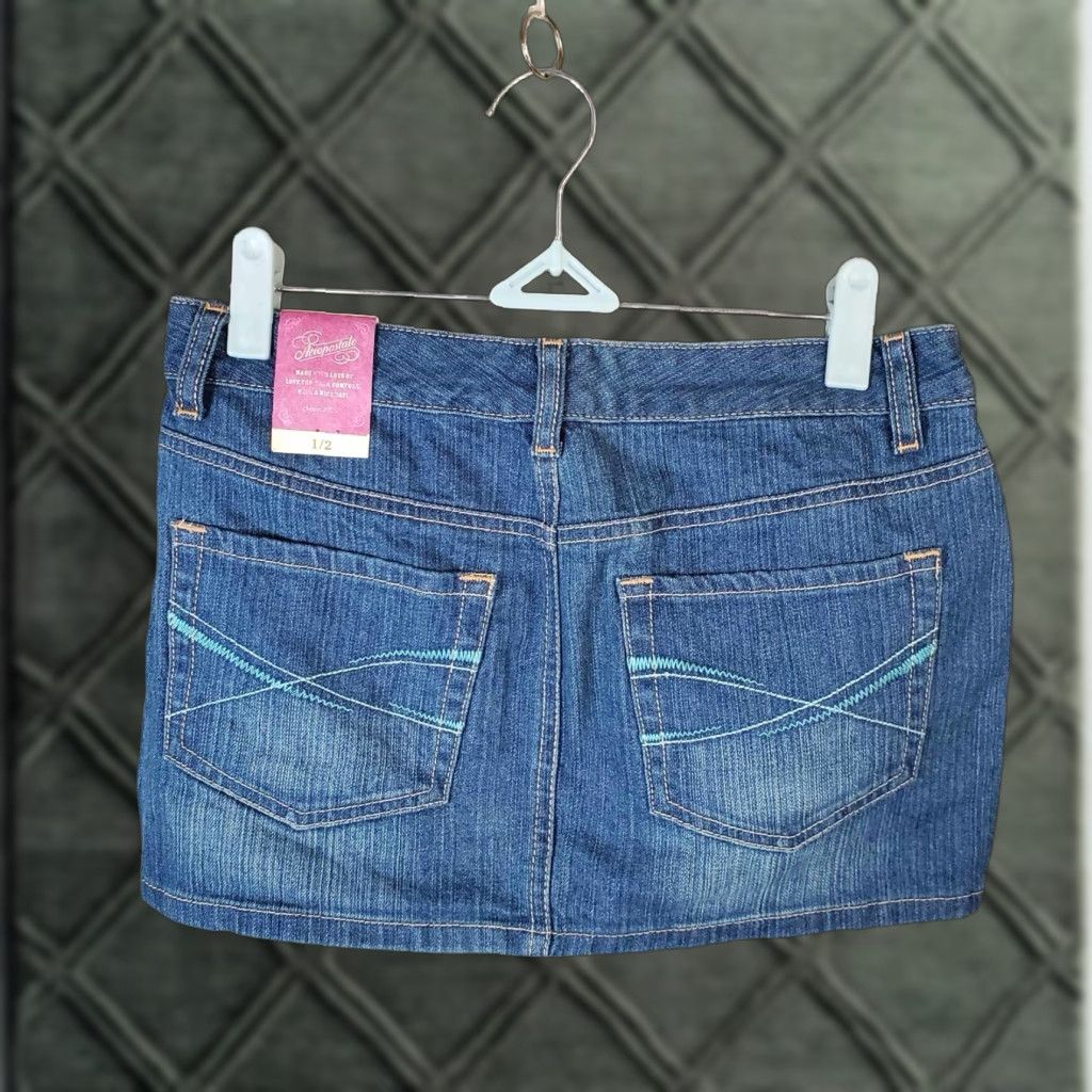 Vintage Aéropostale Skort Women 1/2 Mid Blue NWT MSRP 34.50 Skirt Short Jeans Style Size 25" / US 0 / IT 36 - 1 Thumbnail