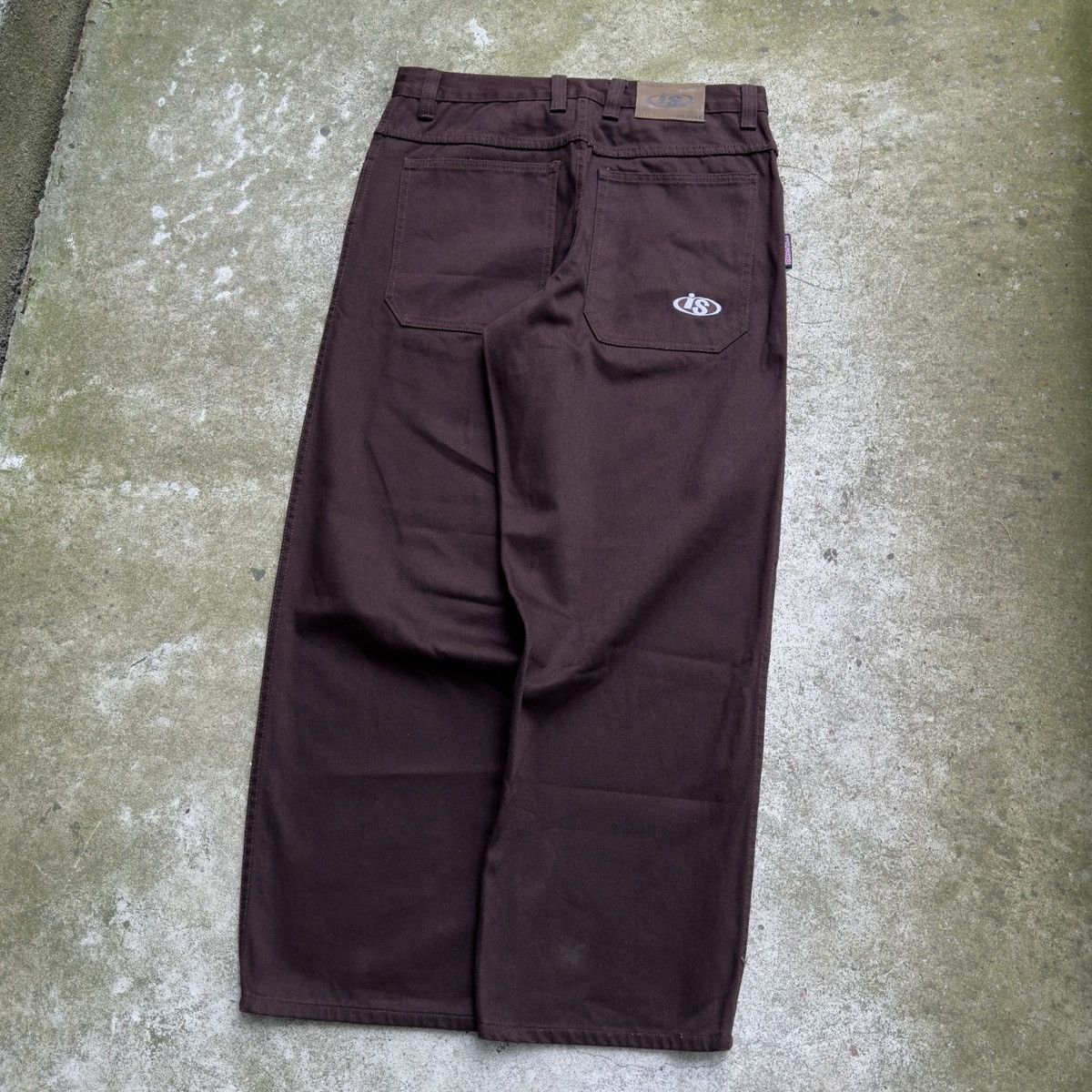 JNCO VINTAGE INTERSTATE BAGGY BROWN WIDE LEG DENIM SKATER JEANS Size US 35 - 9 Thumbnail