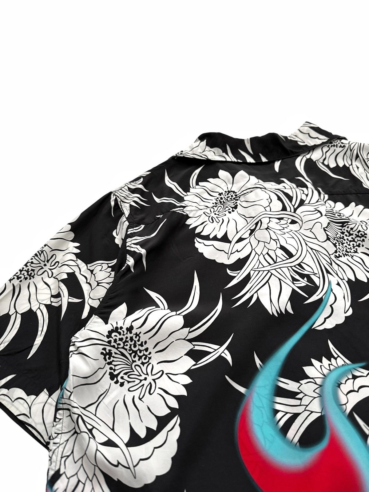 Prada Sample? Rare Viscose Version Flaming Camp Shirt Size US L / EU 52-54 / 3 - 5 Thumbnail