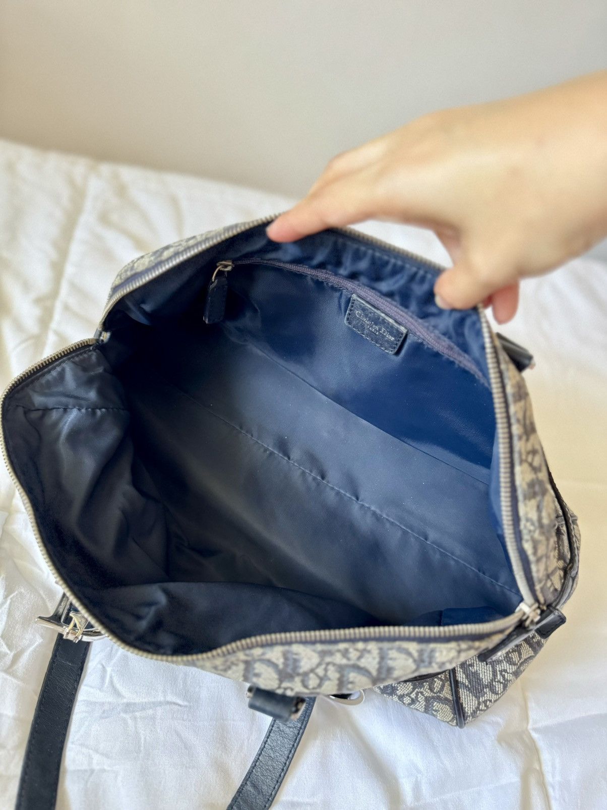 Christian Dior Monsieur × Dior × Vintage DIOR Navy Blue Diorissimo Trotter Charm Shoulder Duffle Bag Size ONE SIZE - 11 Thumbnail