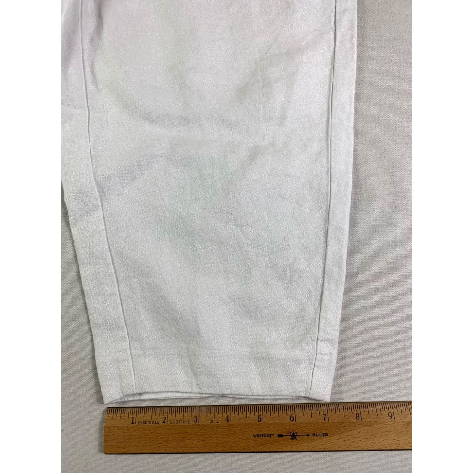 Madewell Madewell Pants Cropped Linen White Pull On Wide-Leg 2XS 26x25 Women Comfort Pockets Elastic Waist | NV539 Size 24" / US 00 / IT 34 - 2 Thumbnail