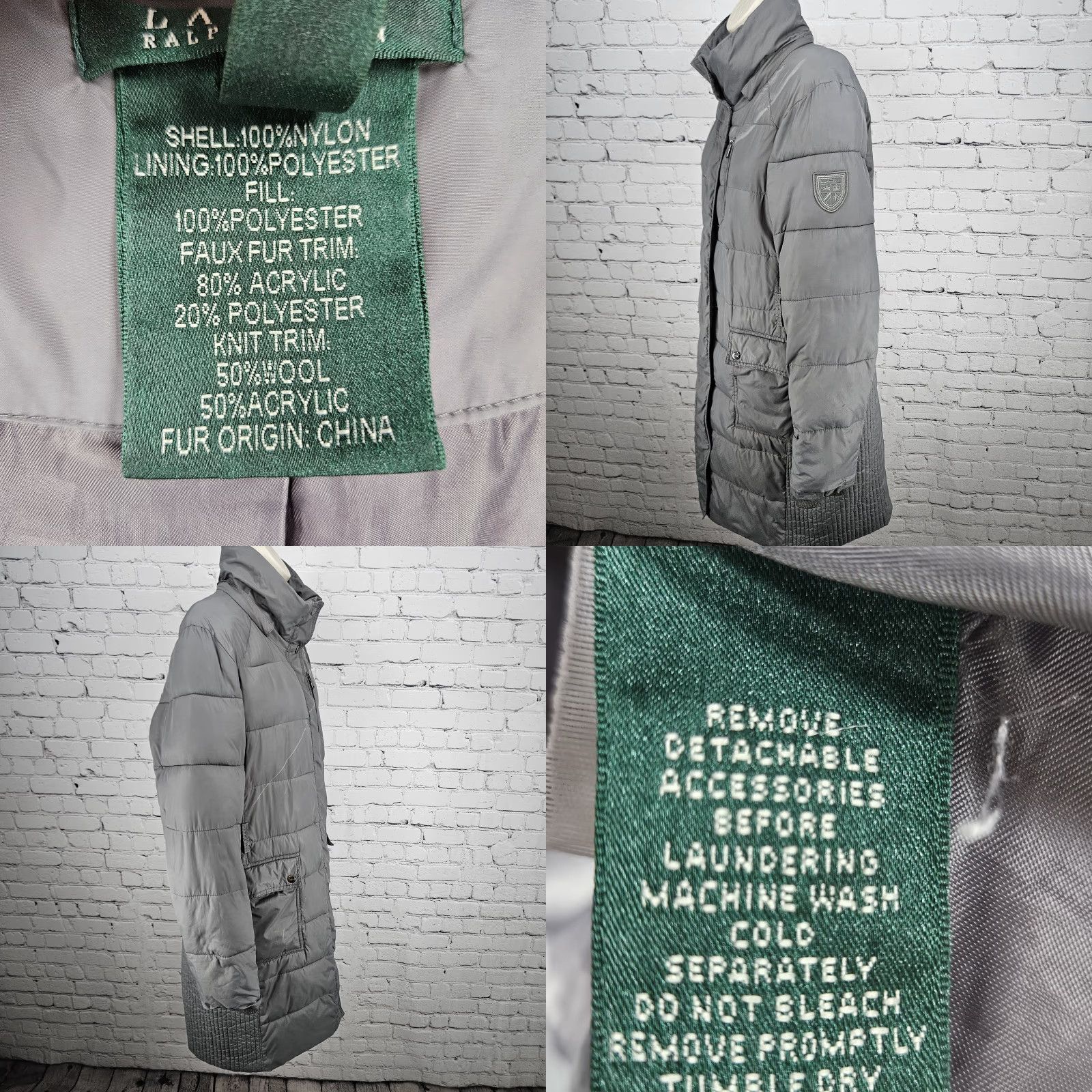 Ralph Lauren Lauren Ralph Lauren Grey Insulated Zip Parka Puffer Jacket Long Coat Large L Mens? (Wait) Size L / US 10 / IT 46 - 11 Thumbnail